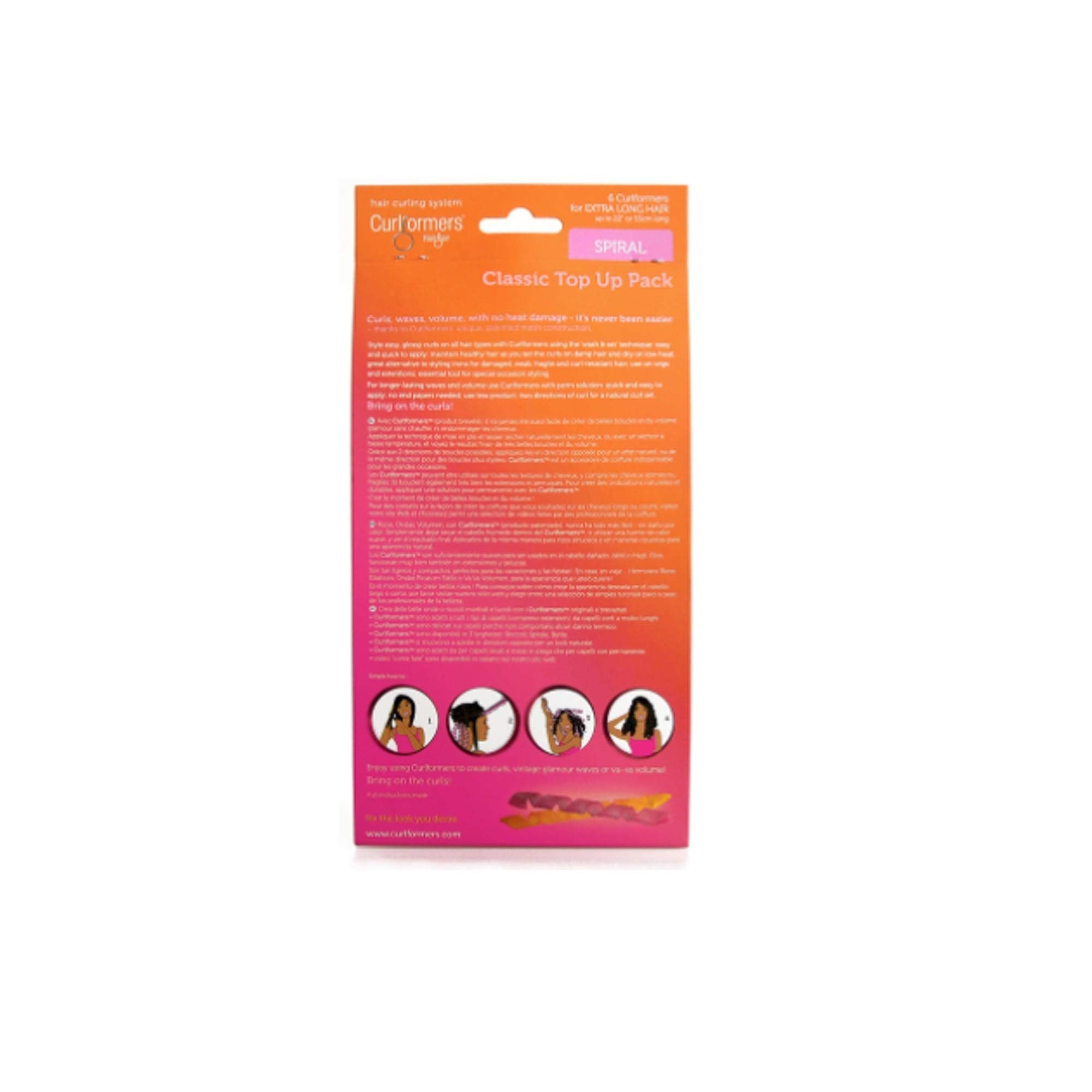 Curlformers Hair Curlers Spiral Curls Top Up Pack 6 No Heat Hair Curlers for