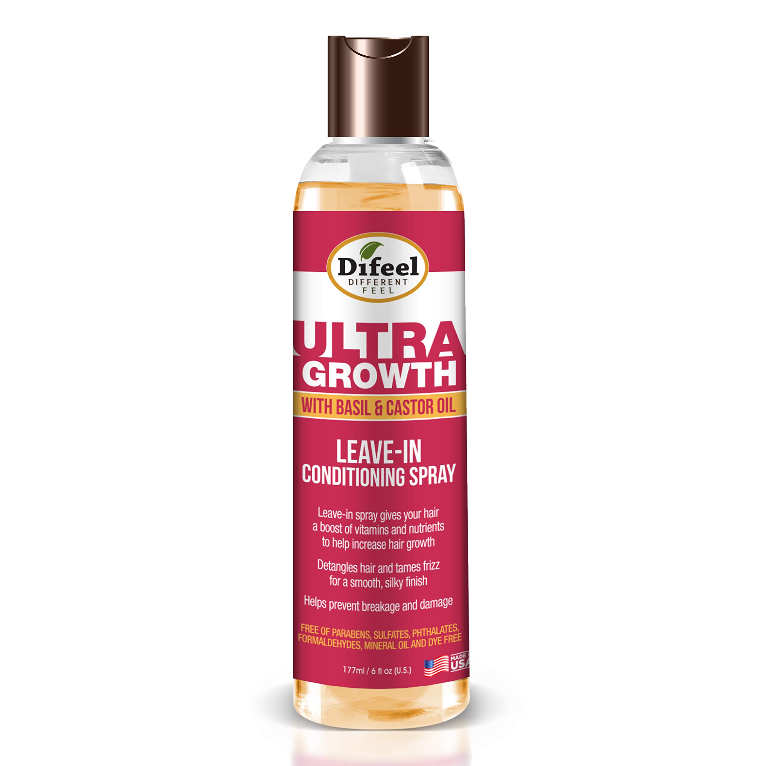 Difeel Ultra Growth Basil Castor Hair Oil Leave In Conditioning . 6 oz