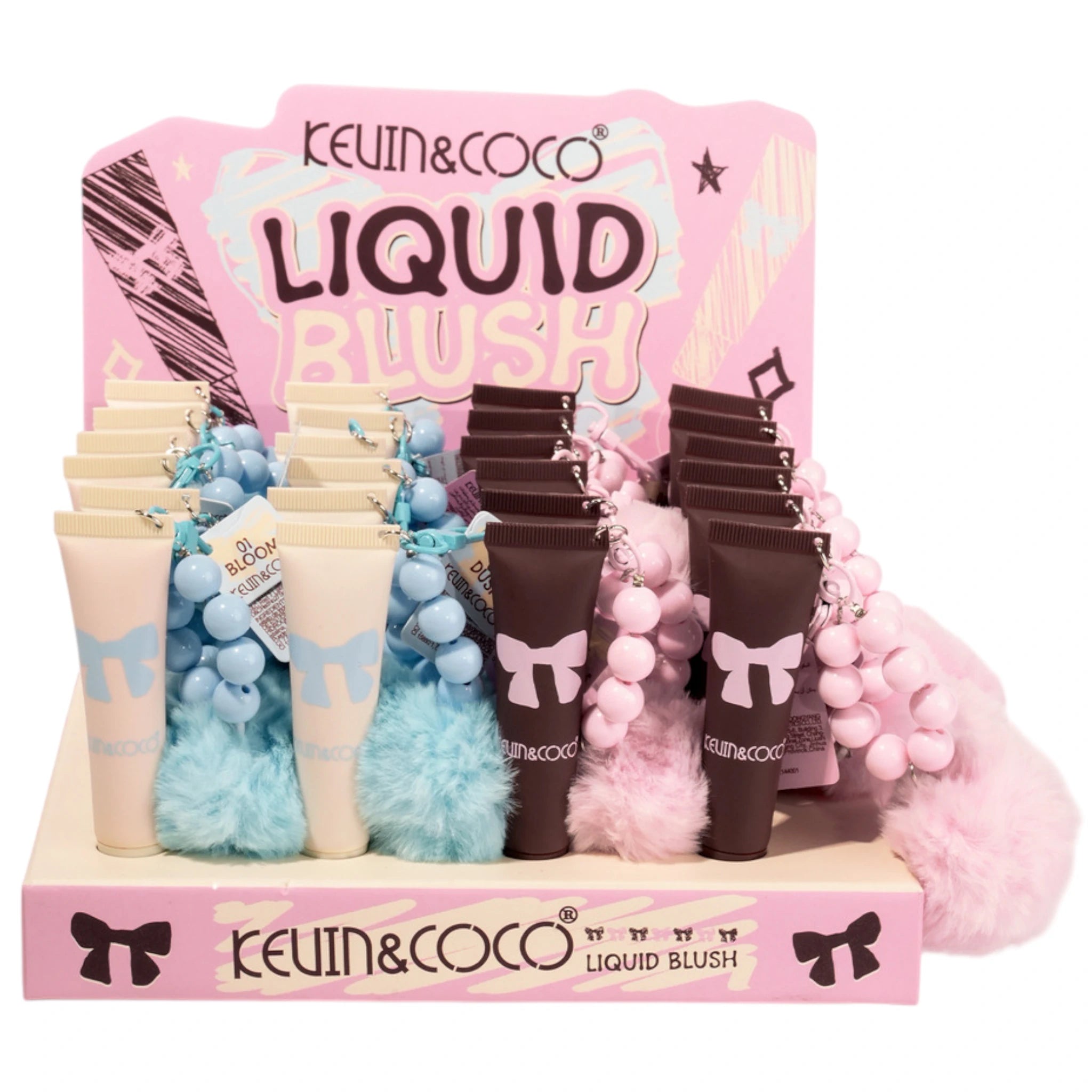 (24-pack) Kevin & Coco Bow Liquid Blush With Keychain