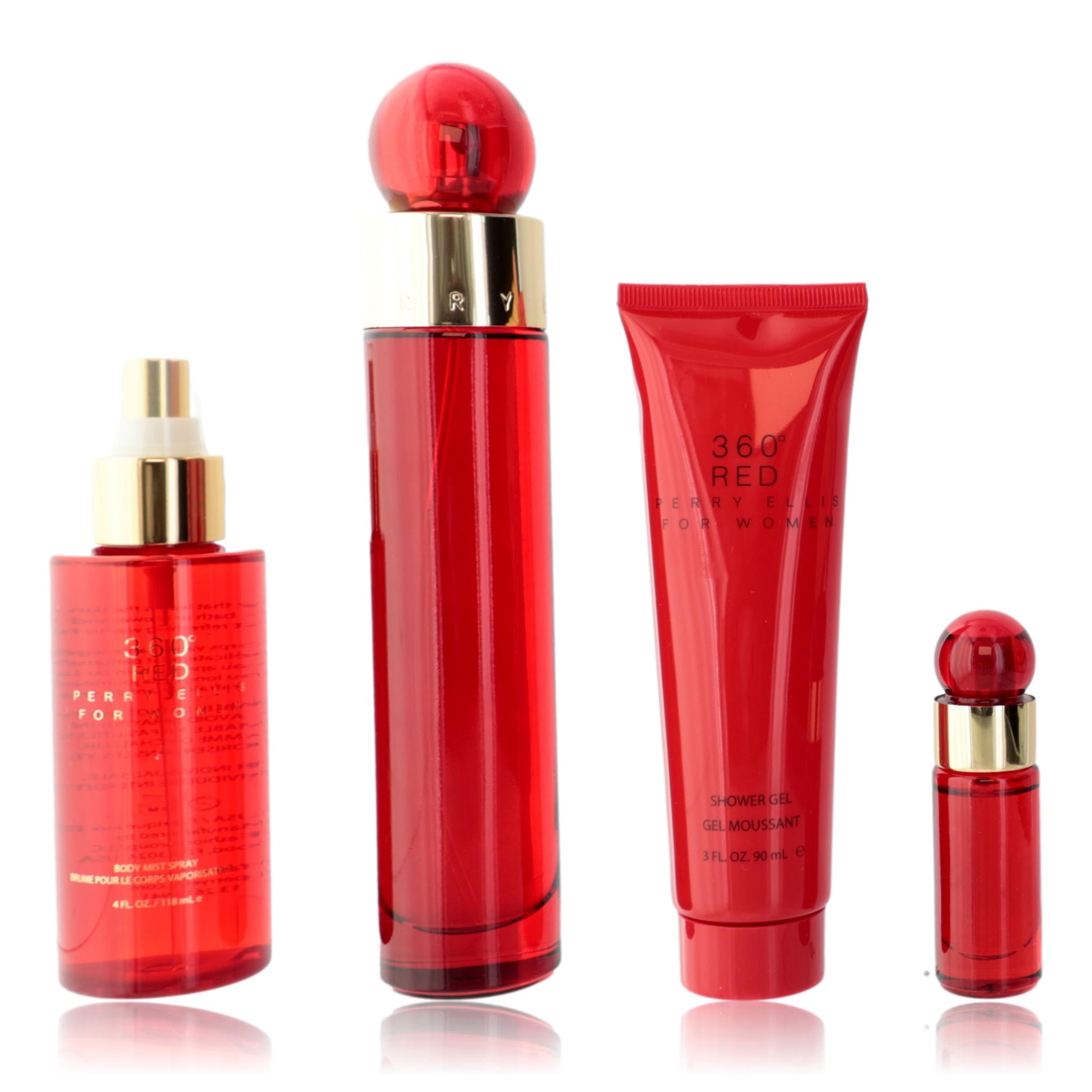 Perry Ellis 360 Red 4pc Body Mist Shower Gel 7. ) Set