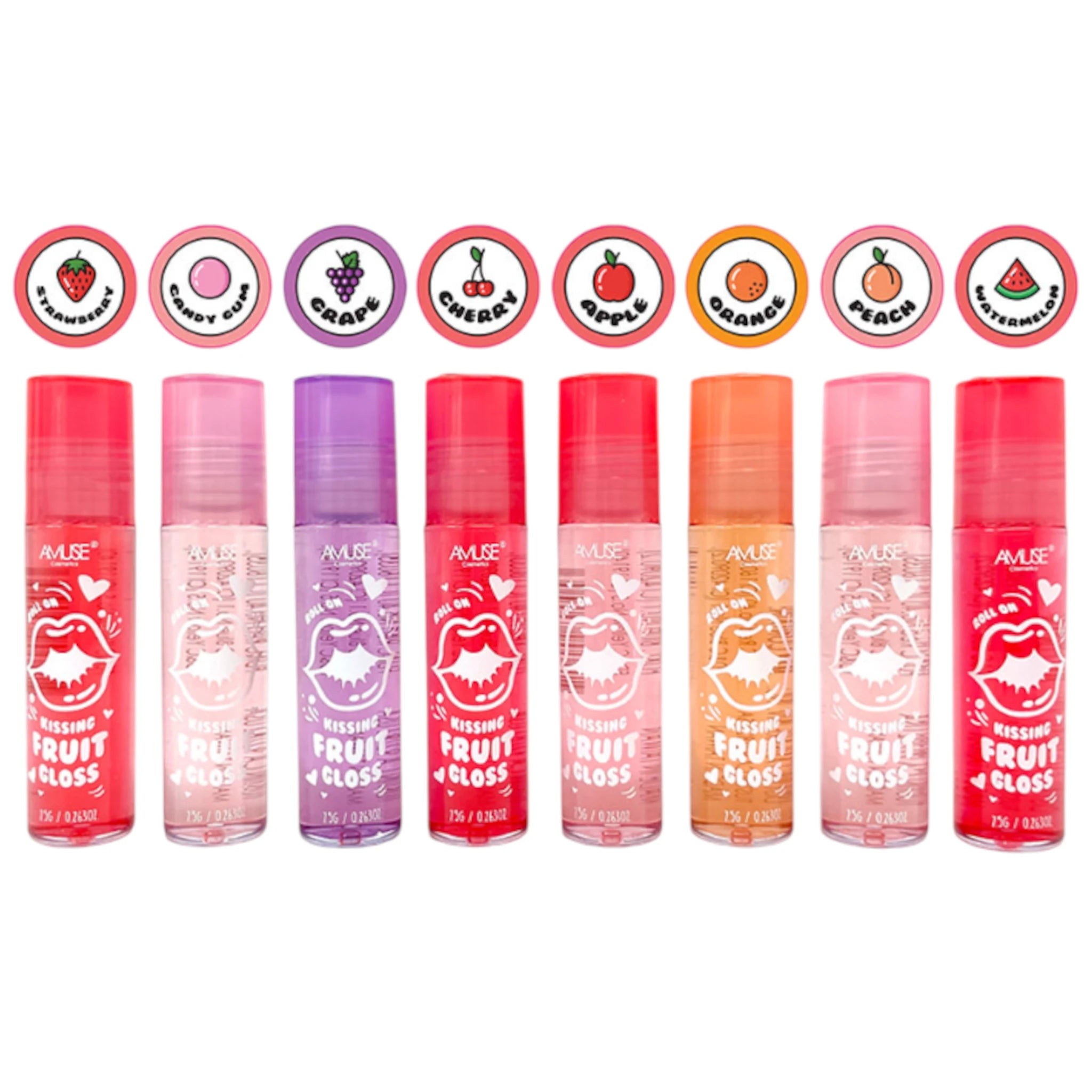 (72-pack) Roll-On Lip Gloss with Kissing Fruit Scent by Deer Creek Mercantile