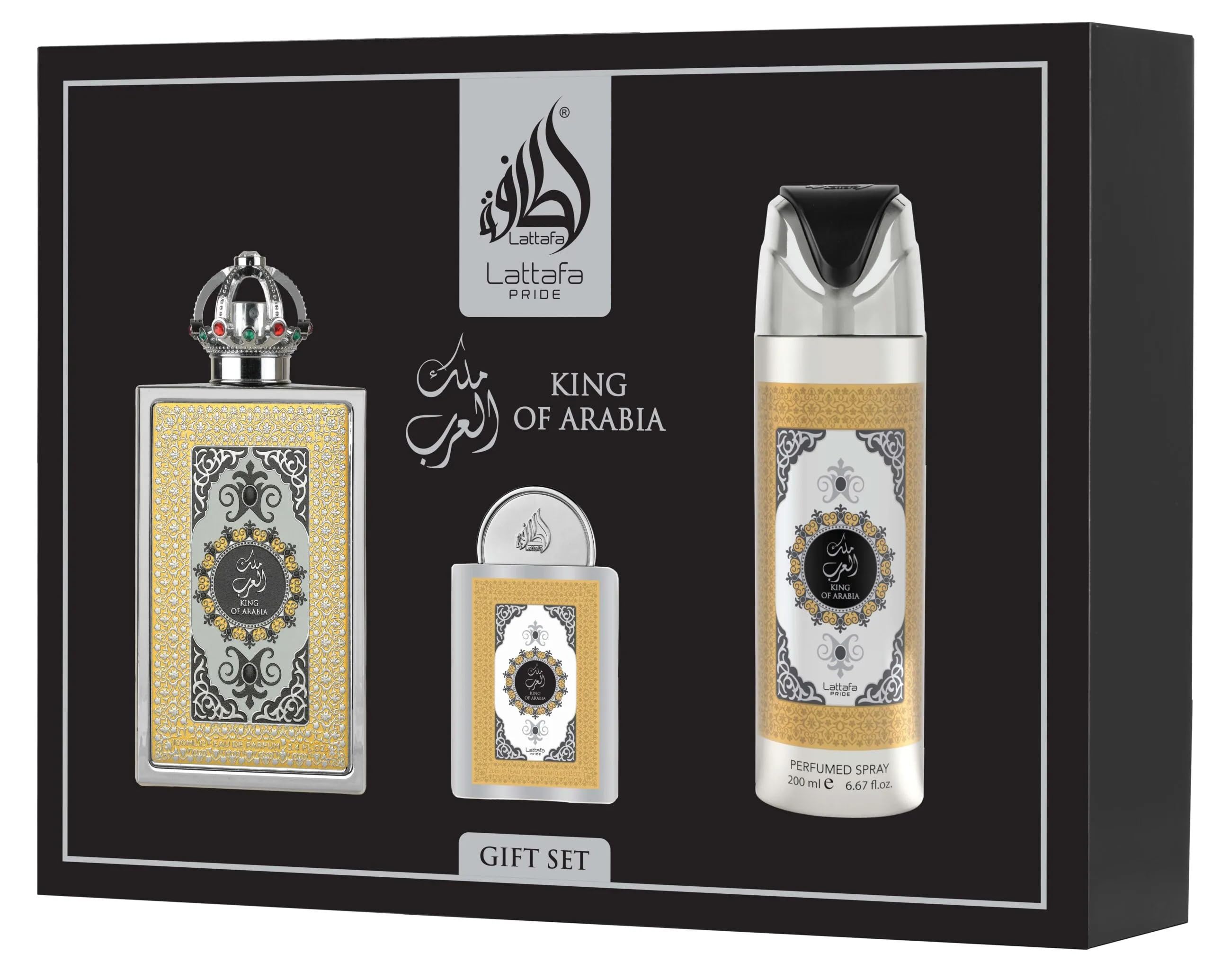 [Set] Lattafa Pride King of Arabia 3.4 M + 6.7 Body + United Arab Emir. 20pcs Bybox