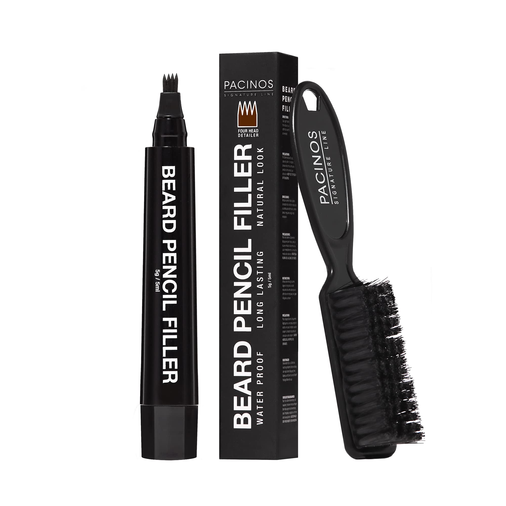 Pacinos Beard Pencil Filler Water Proof Coverage Natural Finish Beard Moustache