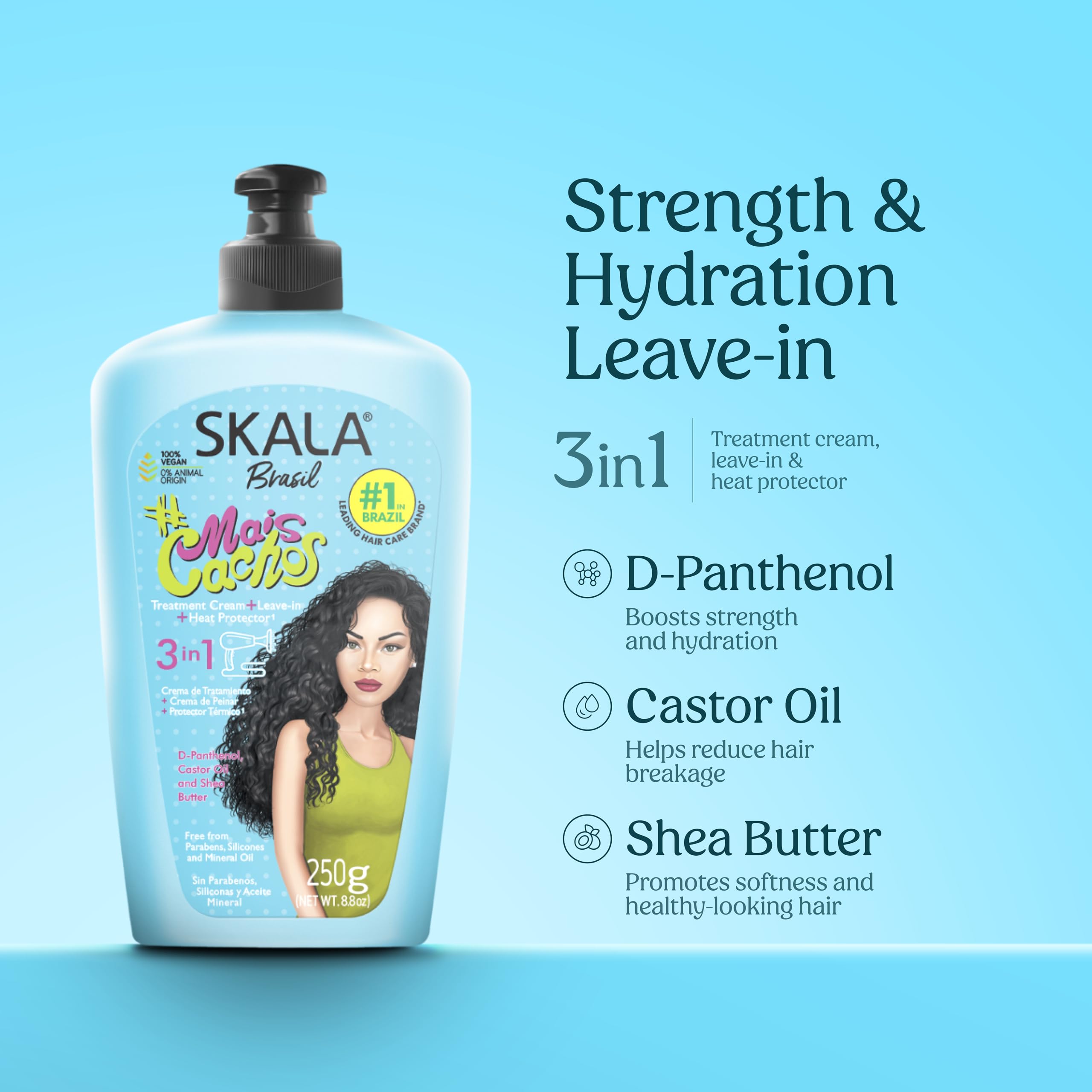 Skala Mais Cachos 3 In 1 Leave In Conditioner 8.8 oz