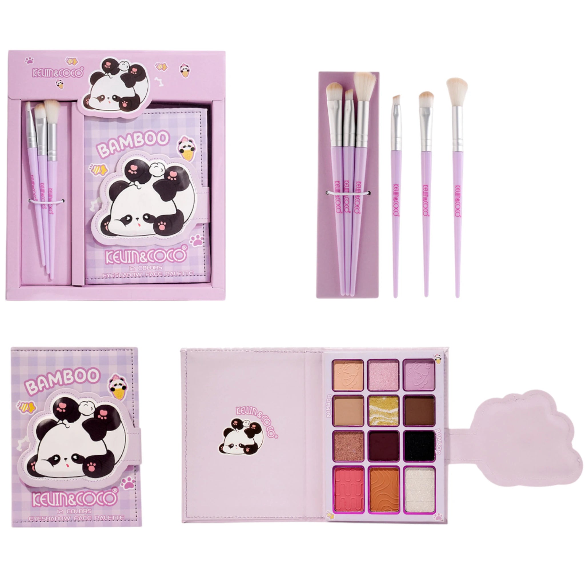 (6-pack) Kevin & Coco Bamboo Eyeshadow Palette With Brushes