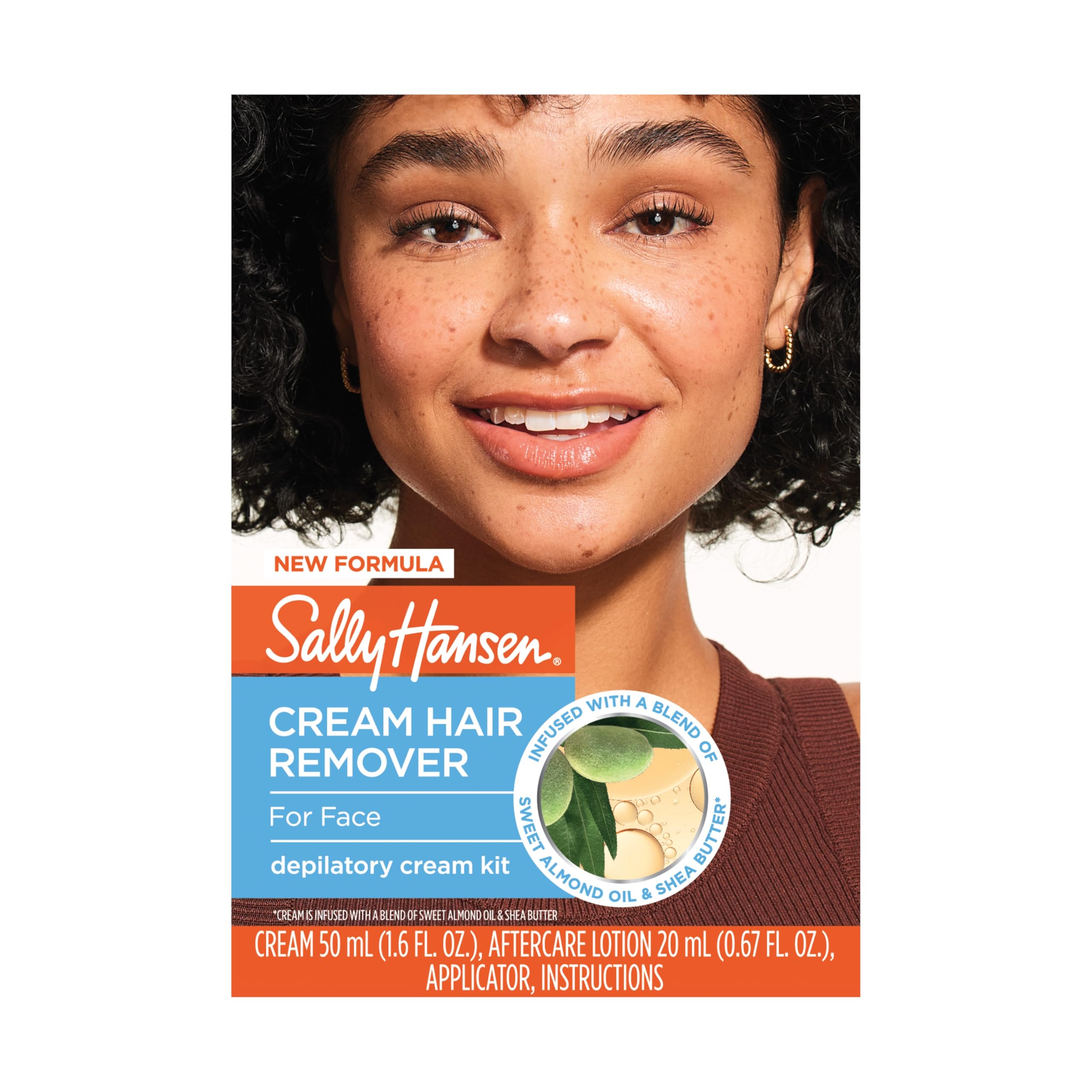 Sally Hansen Hair Remover for Face | Cream Depilatory + Aftercare Lotion |