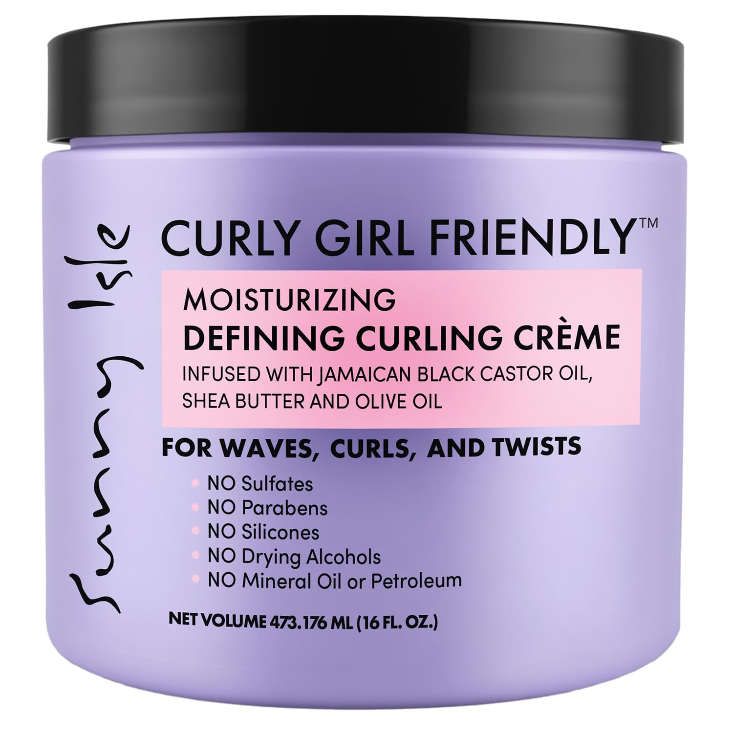Sunny Isle Curly Girl Friendly Moisturizing Defining Curling Cream for Wavy