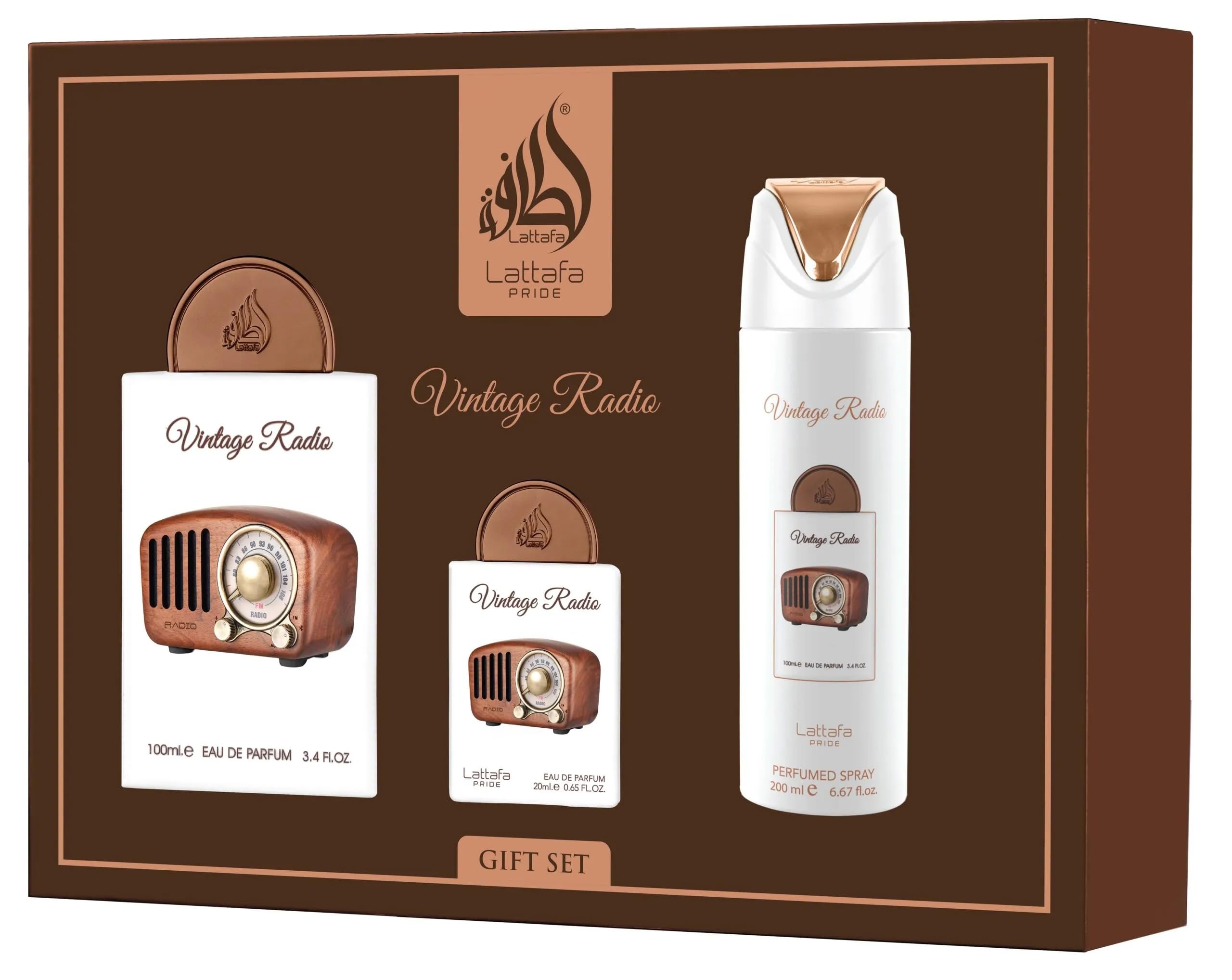 [Set] Lattafa Pride Vintage Radio U 3 Pc Set EDP