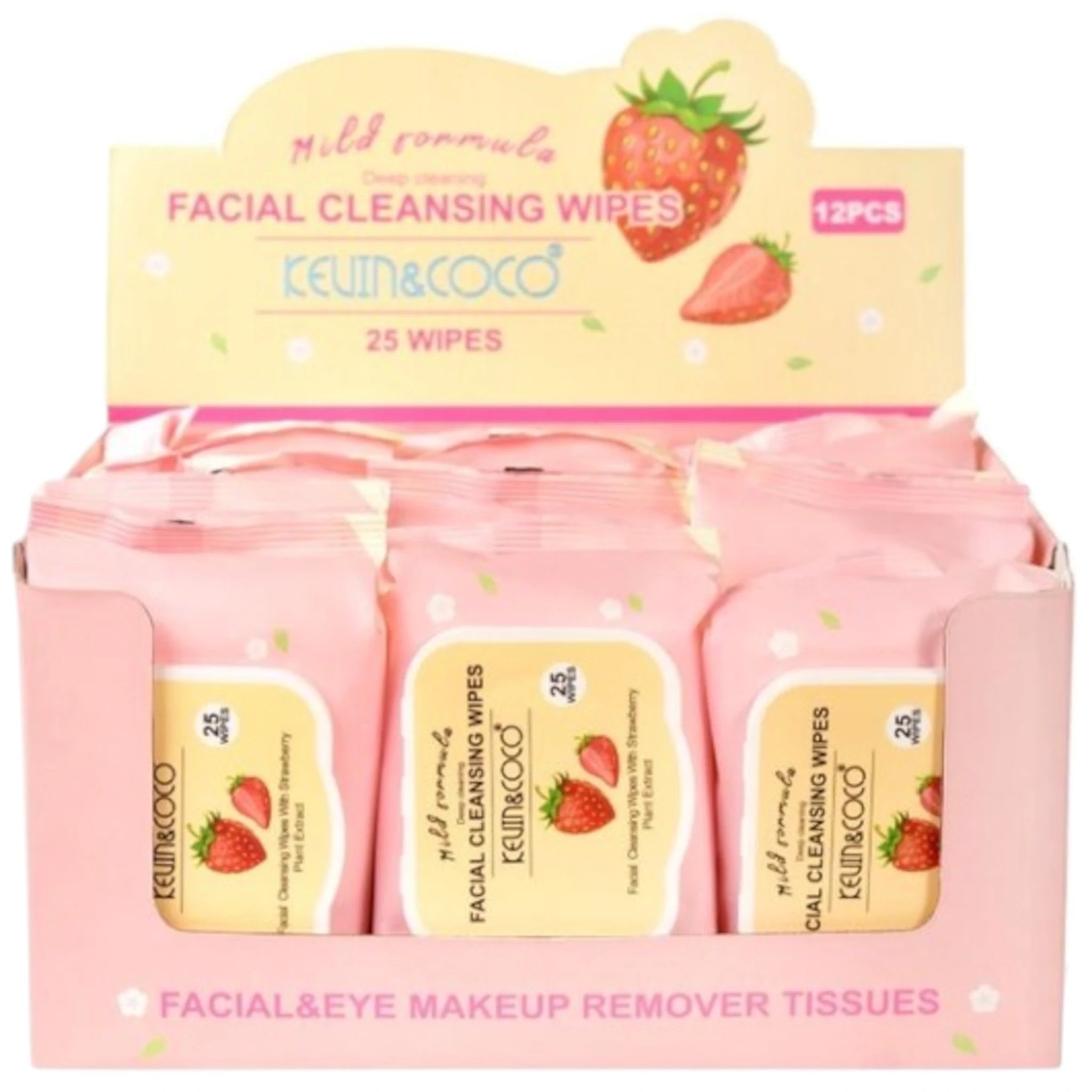 (12-pack) Kevin & Coco Facial Cleansing Wipes Watermelon