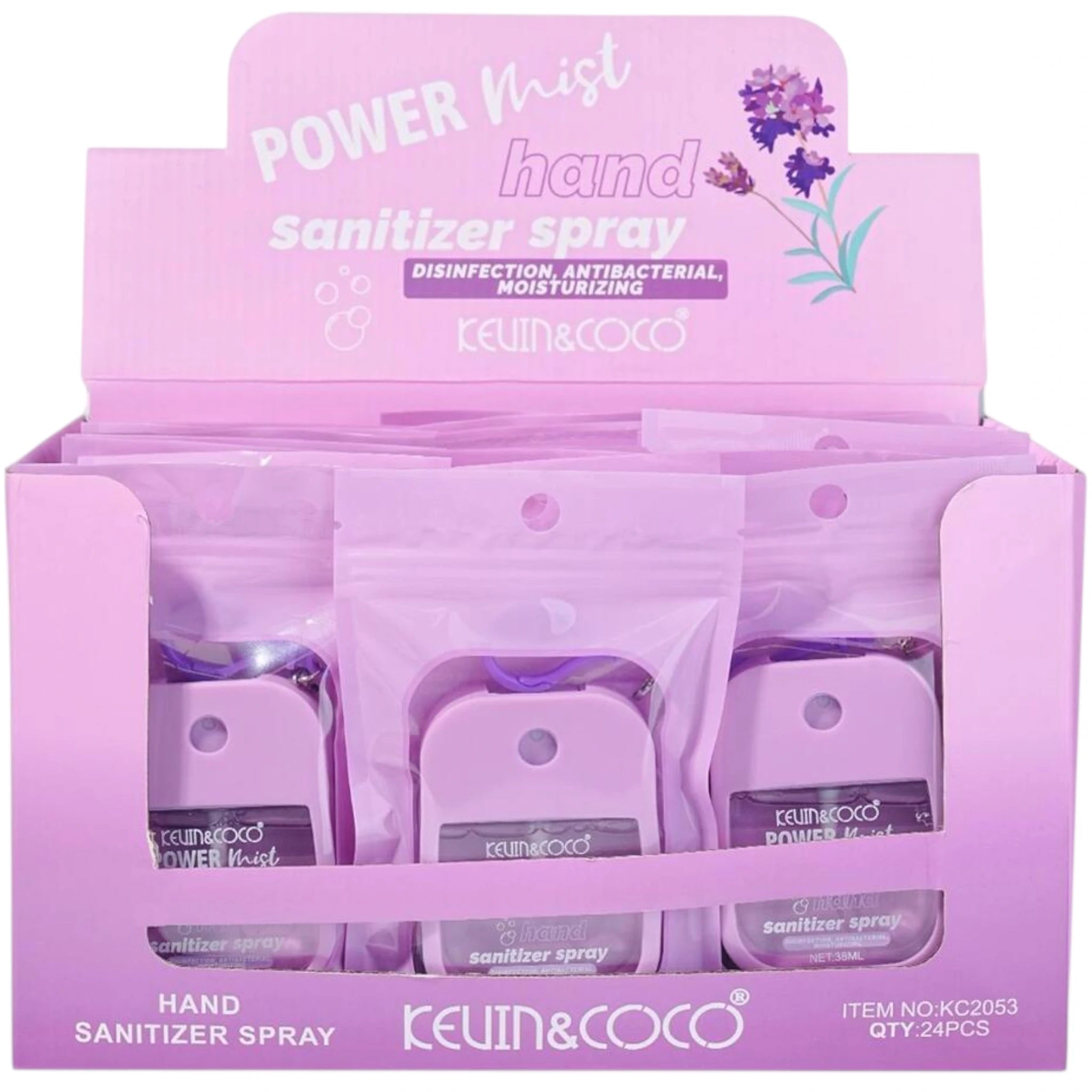 (24-pack) Kevin & Coco Hand Sanitizer Spray Lavender