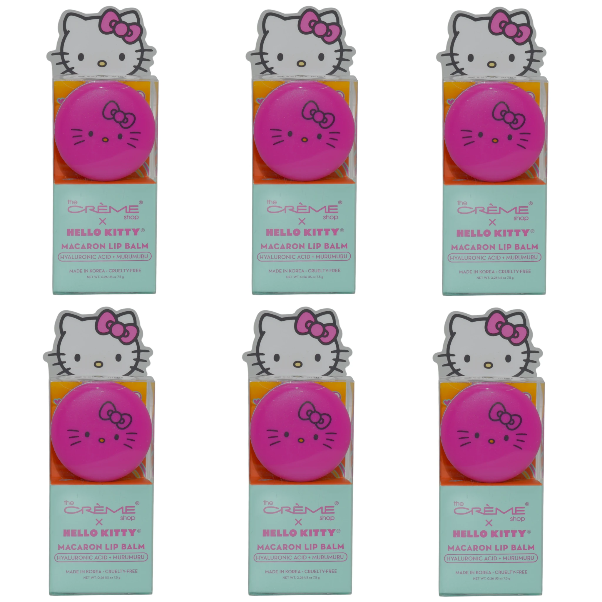 (6-pack) The Creme Shop X Hello Kitty Macaron Lip Balm Cool As Mint