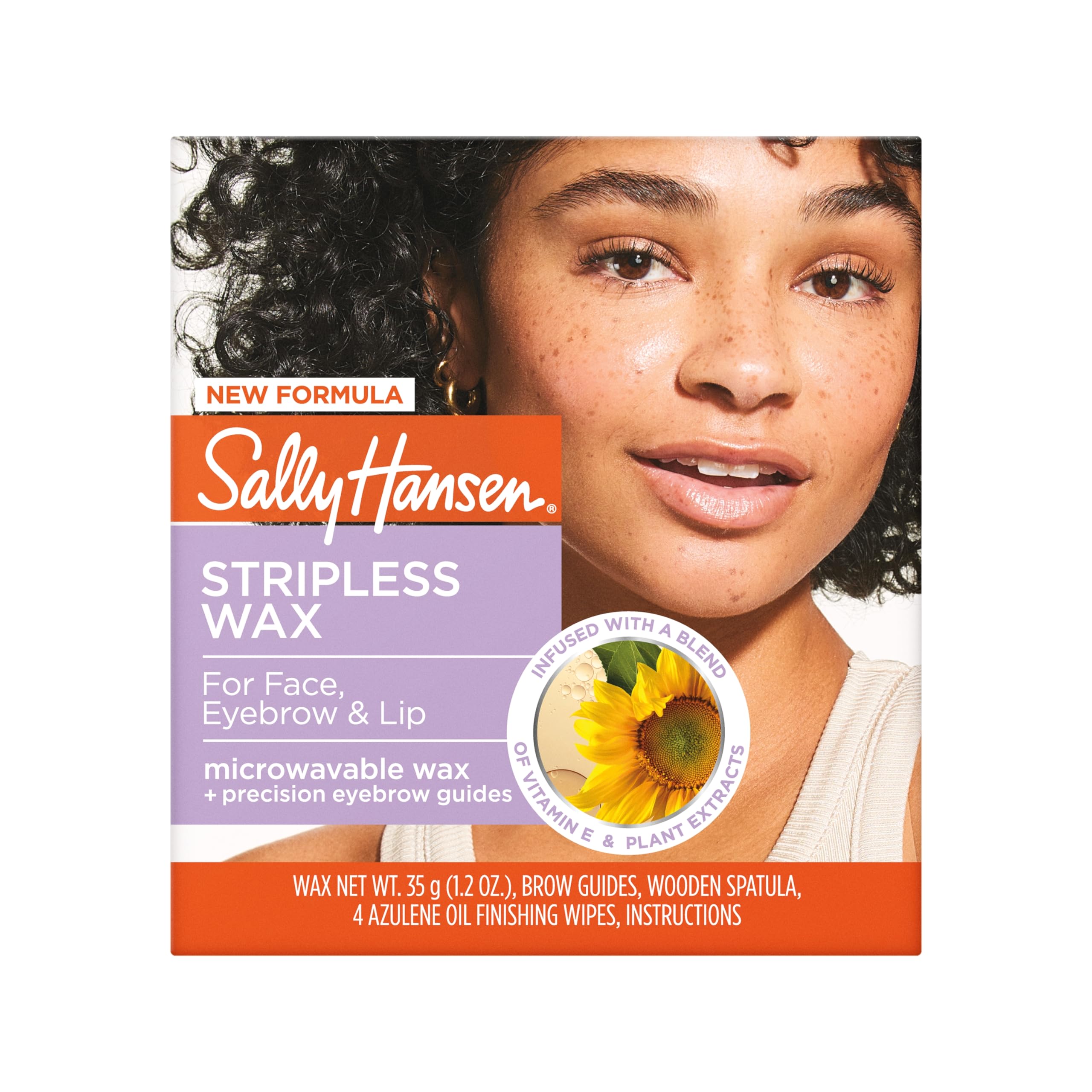 (6-pack) Sally Hansen Stripless Wax Kit for Face, Eyebrow & Lip | Mircrowavable Wax, At-Home Hair Removal Kit, Quick & Easy