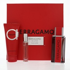 [Set] Ferragamo Red Leather 3.4 M + 3.4 S/g + Italy 4pcs Bybox EDP 10 ml