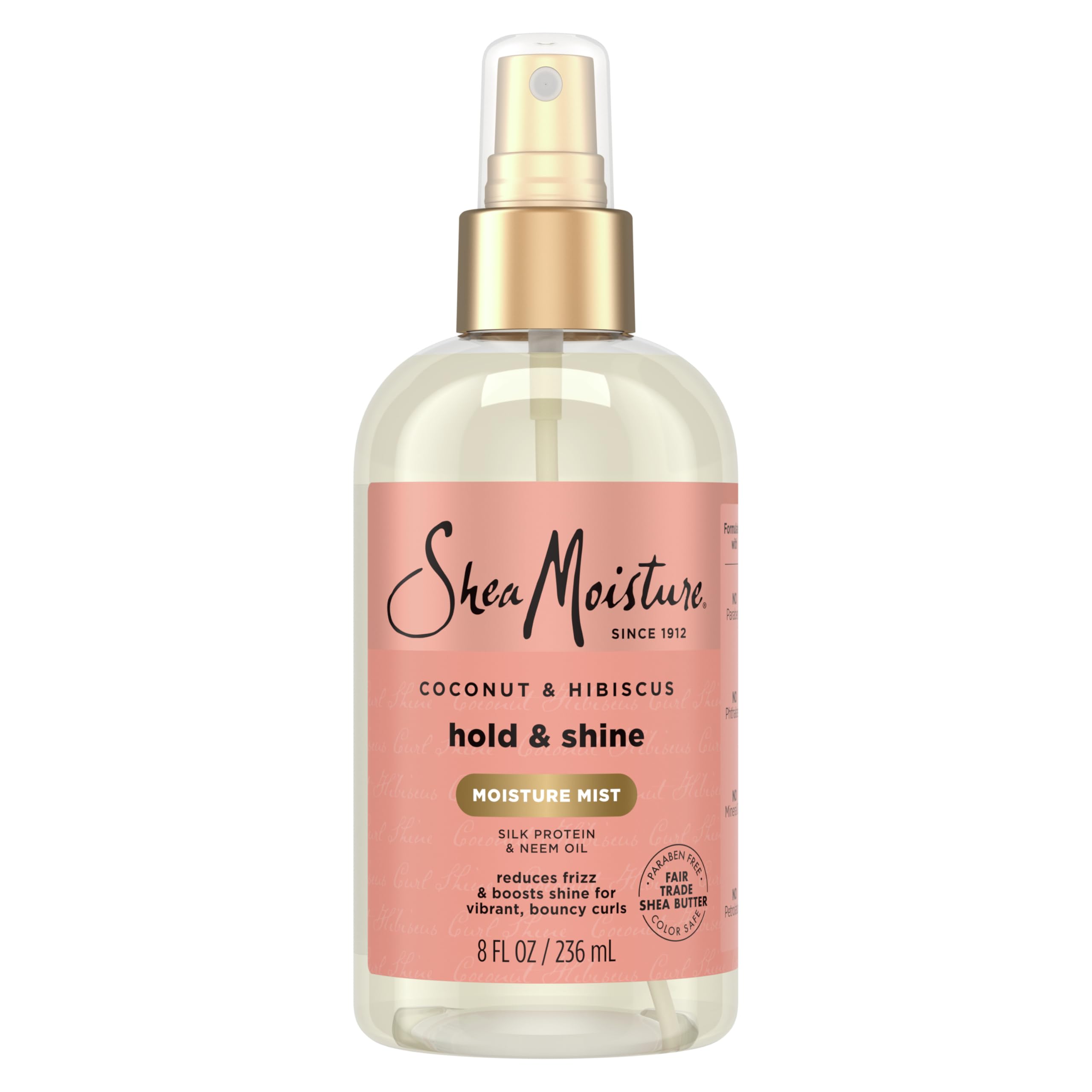 Sheamoisture Hold and Shine Moisture Mist for Thick Curly Hair Coconut and