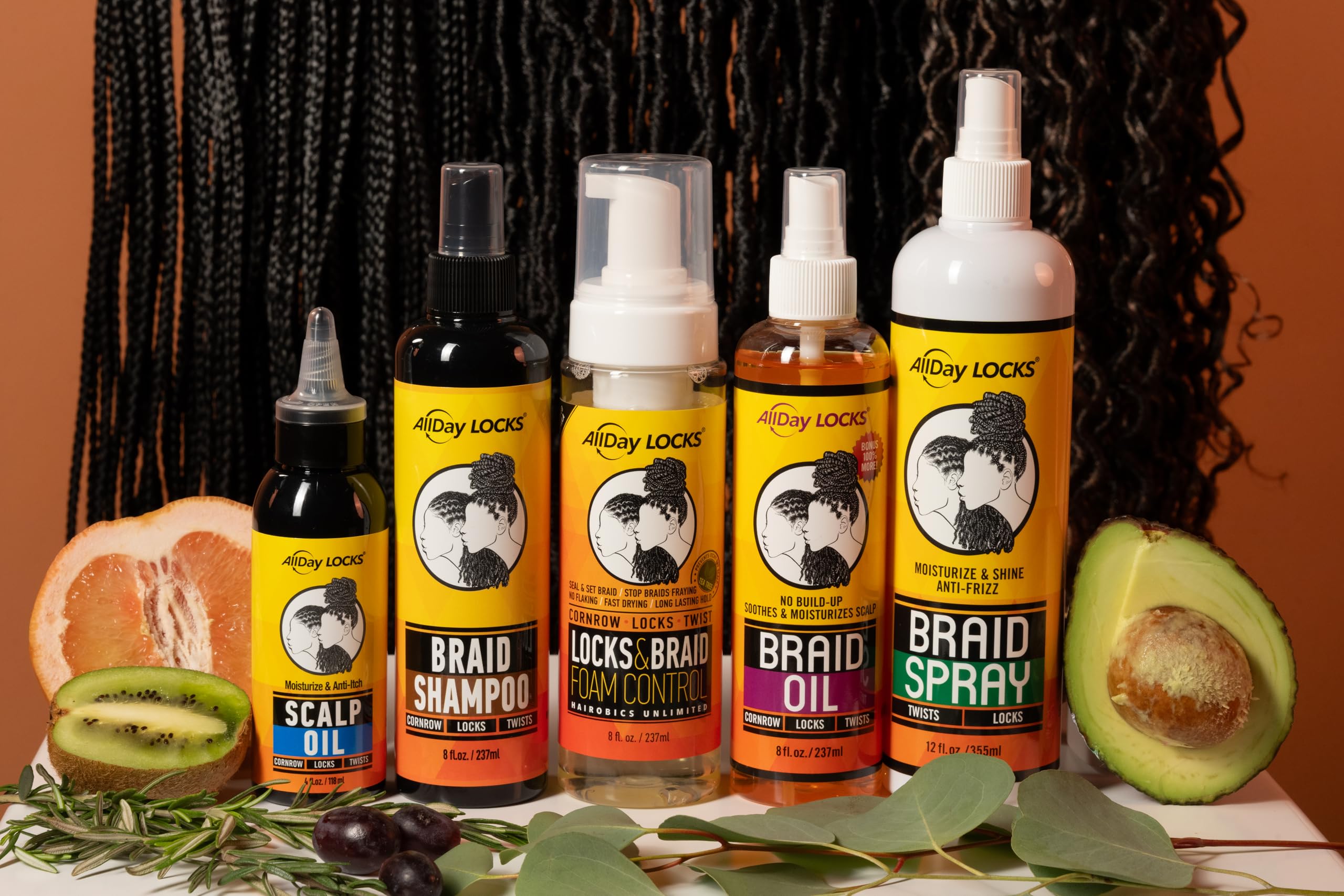Allday Locks Braid Foam Mousse for Style Shine Braiding Foam Men Sets Seals for (Set)