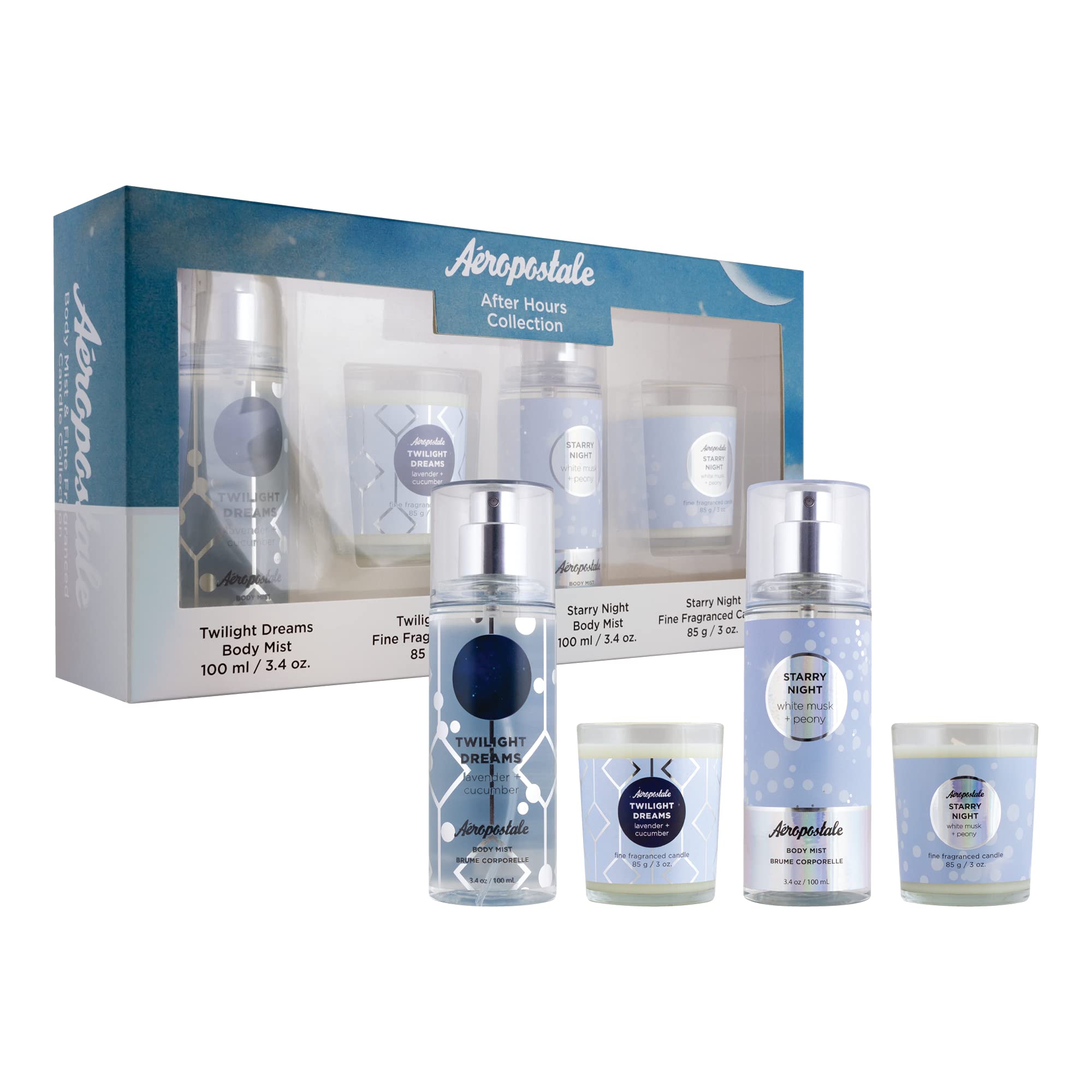 Aeropostale After Hour 2x3.4 Body Mist + 2x 3.0 Usa Set