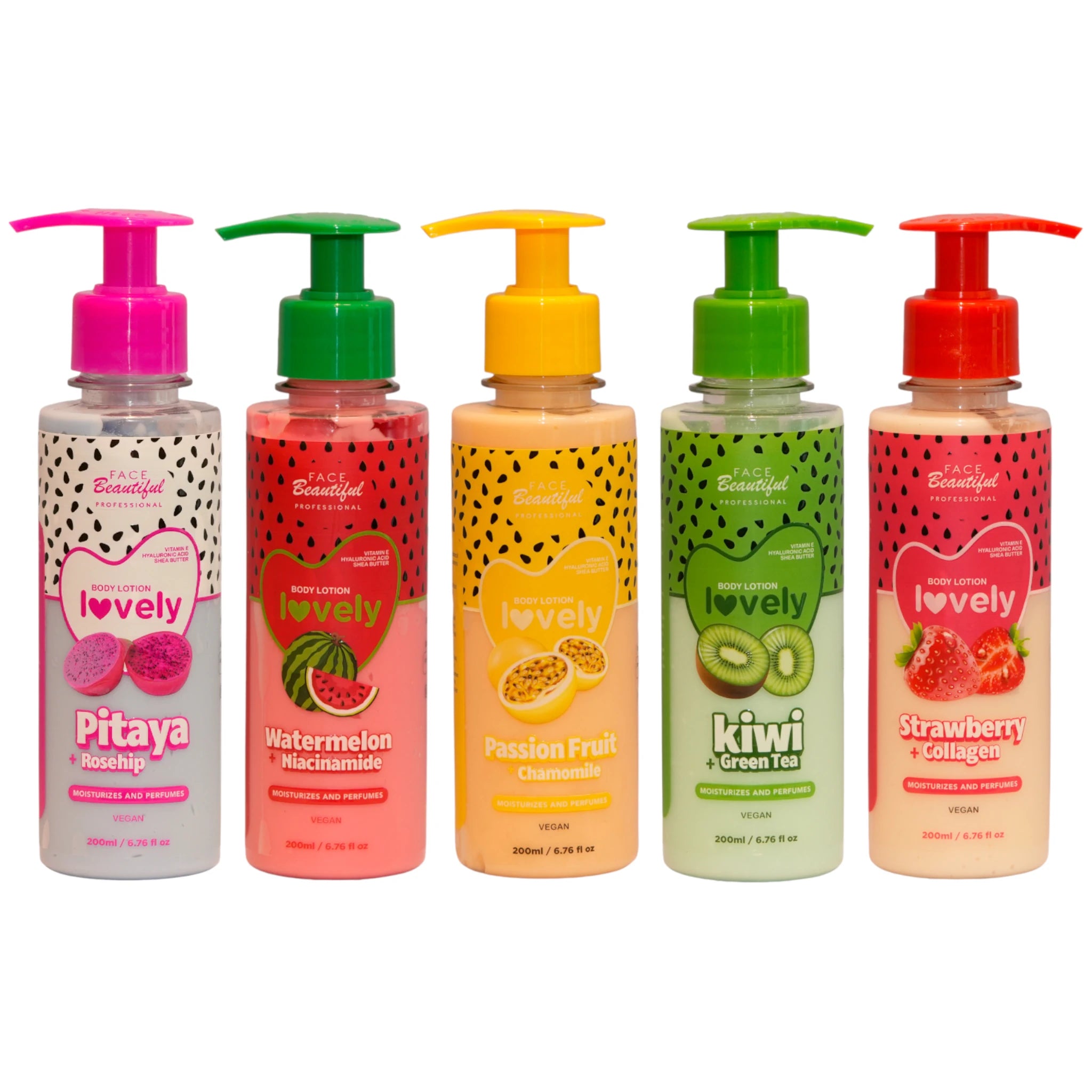 (5-pack) Face Beautiful Lovely Body Lotion Assorted
