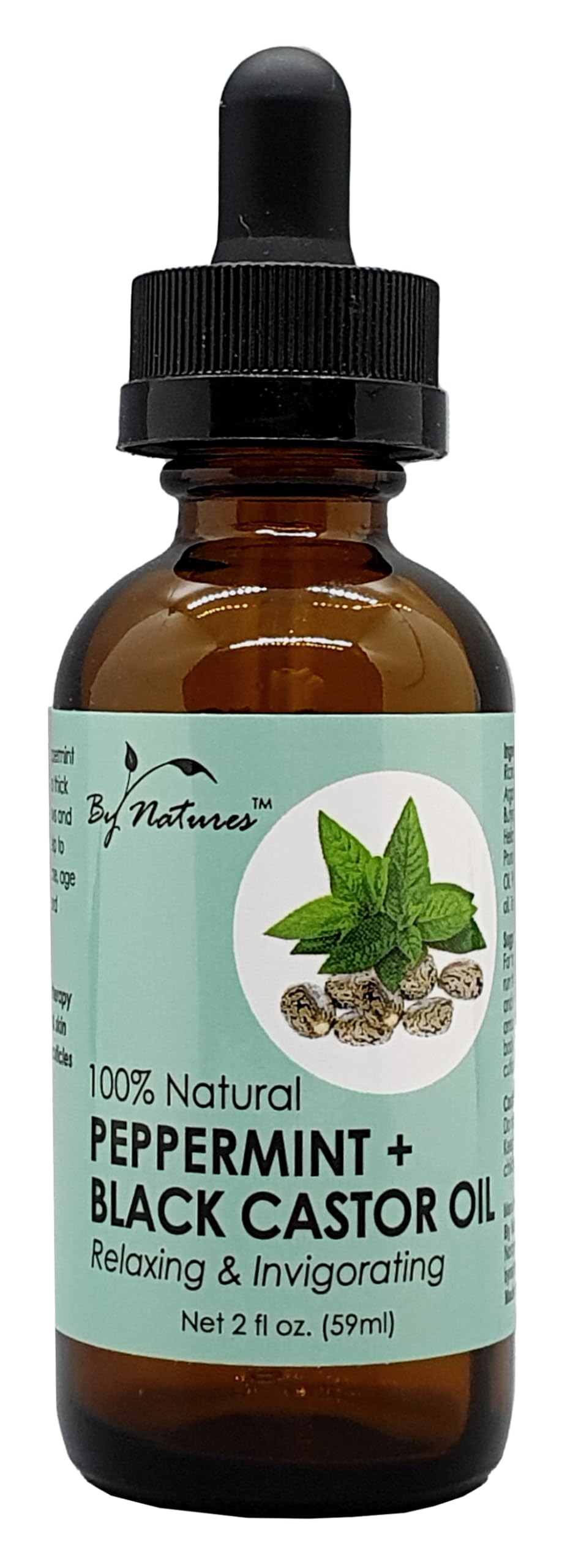 By Natures 100% Natural Peppermint + Black Castor Oil 2.0 Fl Oz