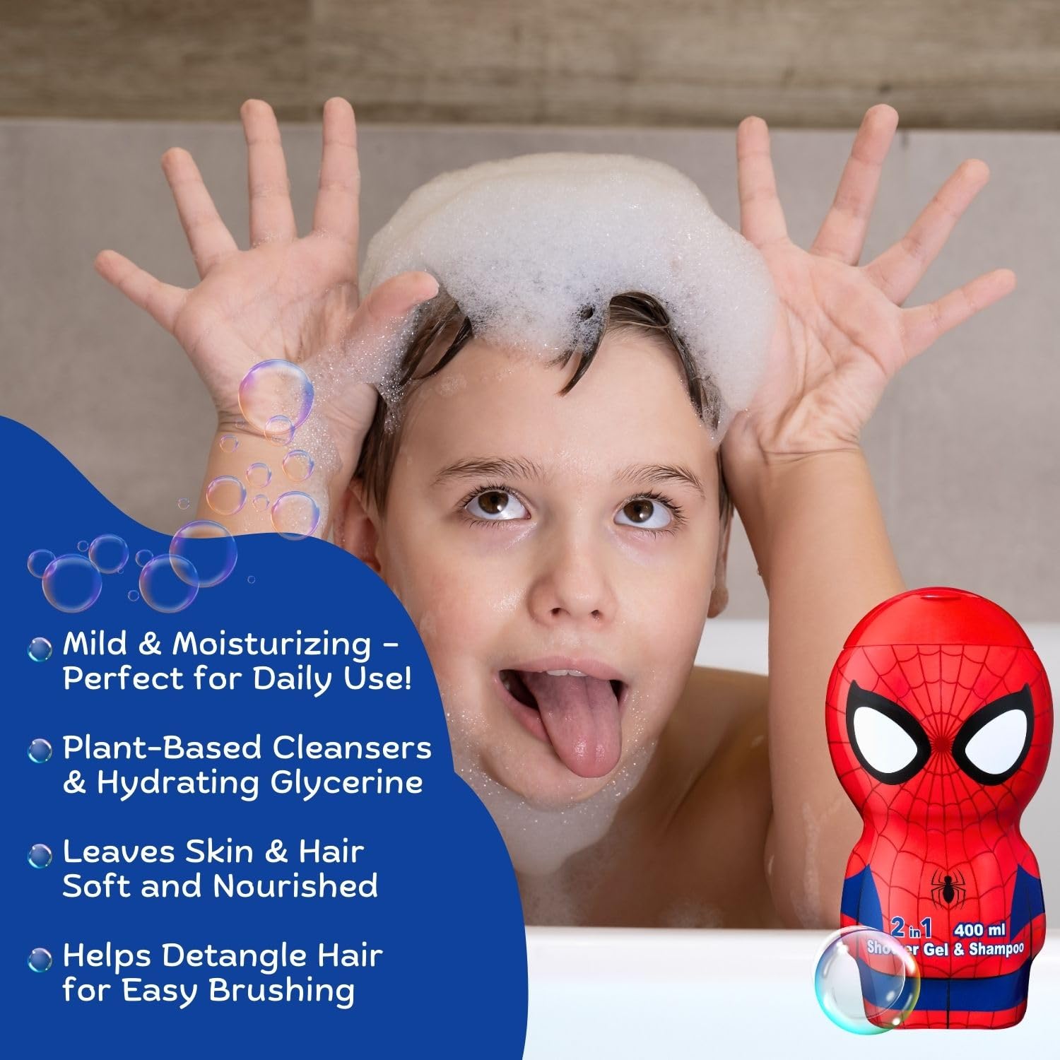 [Shower Gel] Marvel Spiderman 2d 13.5 S/g Shampoo Usa 1pcs Bybox - Thumbnail 3