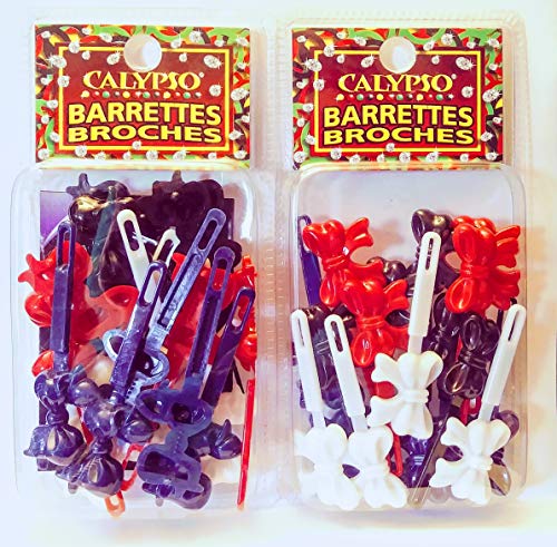 Calypso Hair Barrettes Bows Red White Blue Black - Thumbnail 2