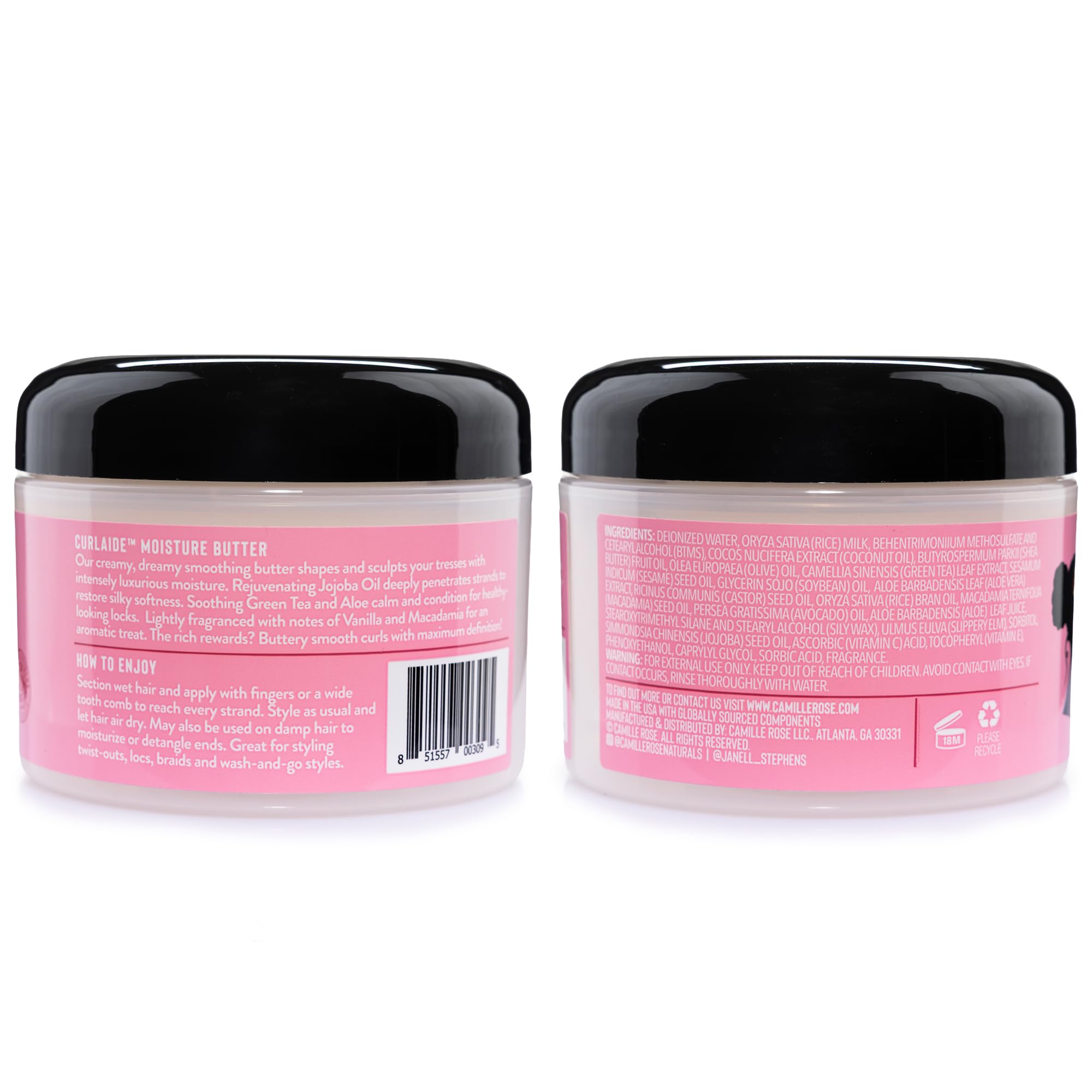 Camille Rose Curlaide Moisture Butter Curly Hair Cream With Green Tea Jojoba - Thumbnail 2