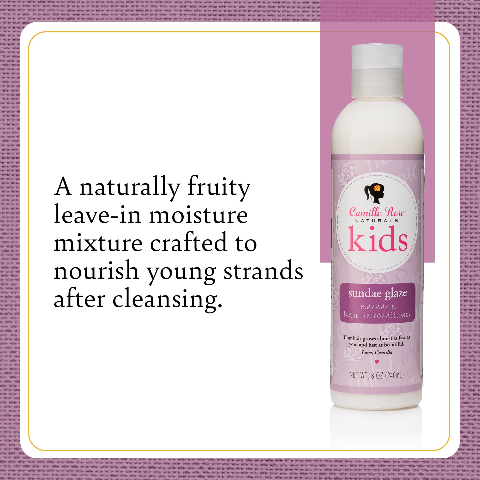 Camille Rose Kids Sundae Glaze Mandarin Leave In Conditioner With Sunflower - Thumbnail 2