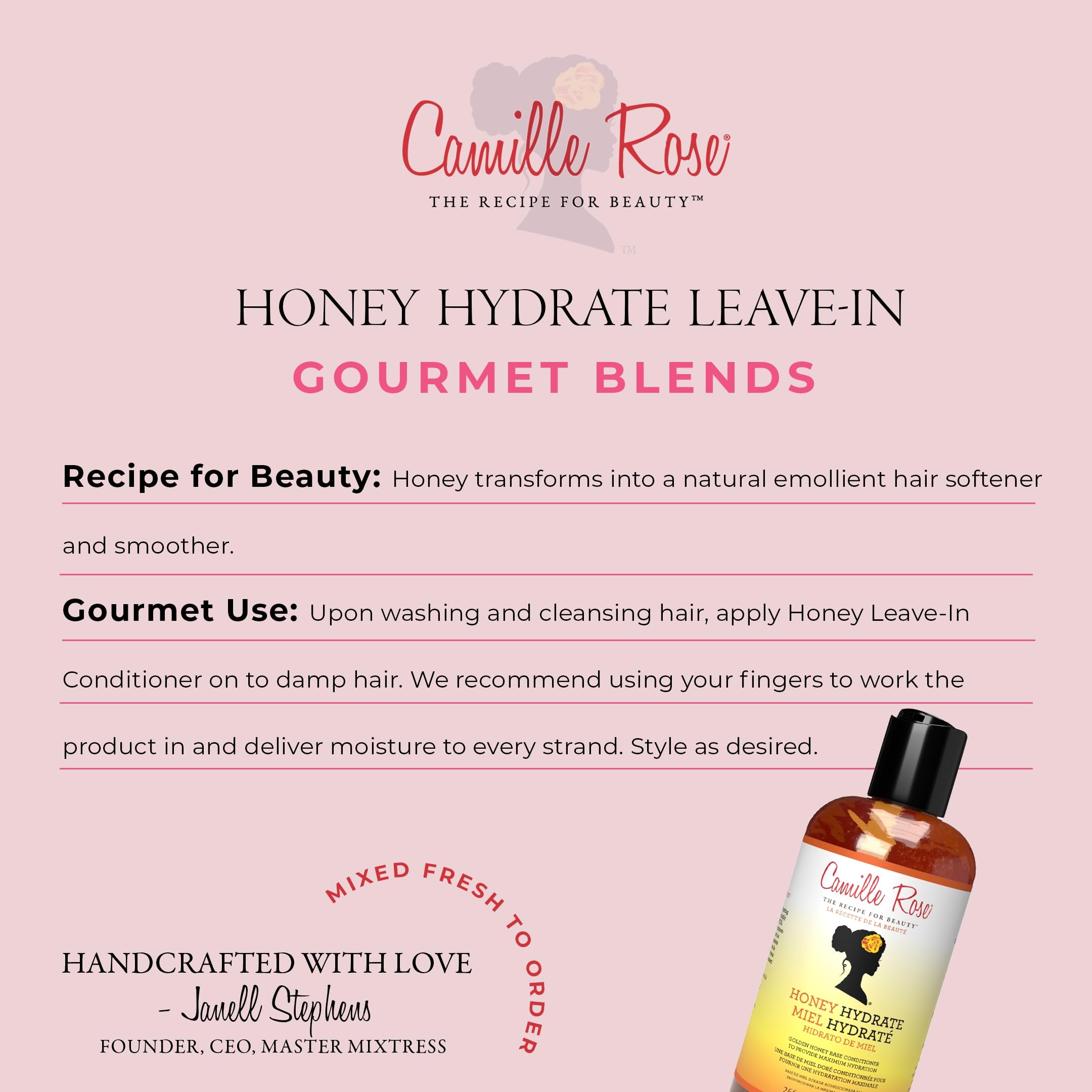 Camille Rose Honey Hydrate Leave In Conditioner With Aloe and Olive Oil To - Thumbnail 2