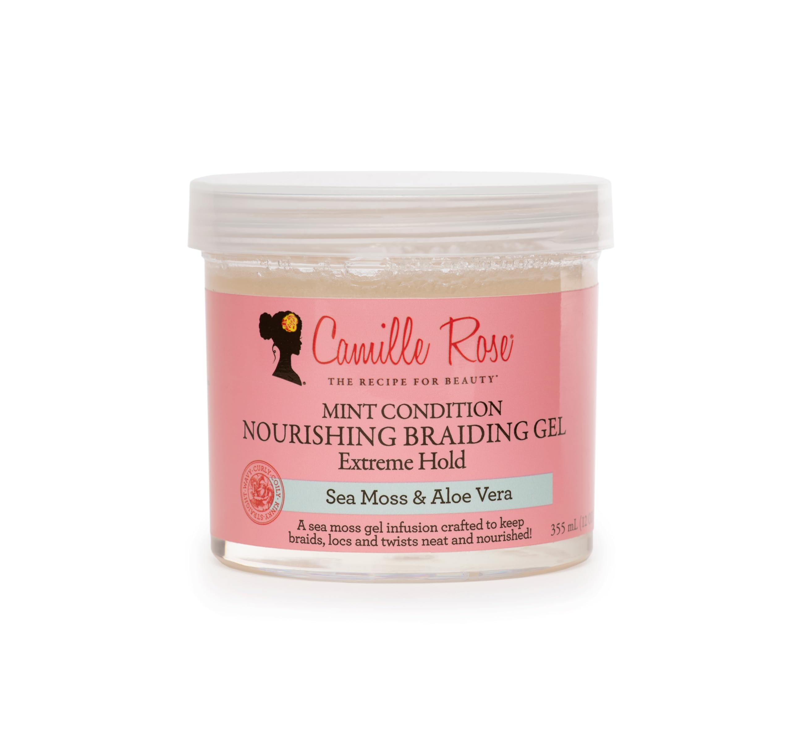 Camille Rose Braiding Gel Mint Condition Sea Moss Aloe Vera Braid Gel for Dry