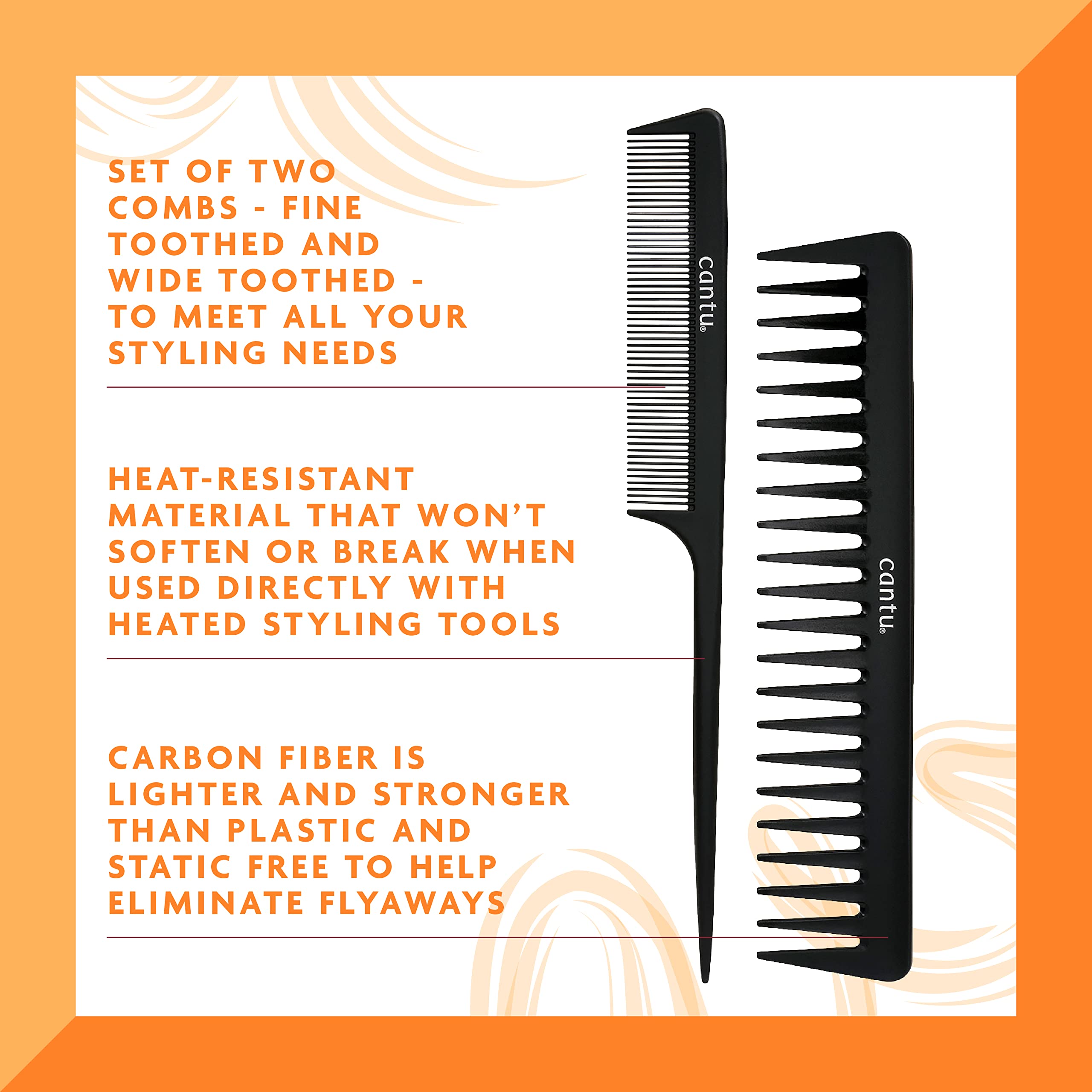 Cantu Style Carbon Fiber Combs - Thumbnail 2