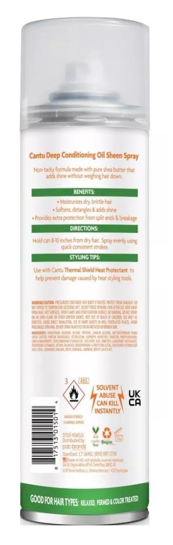 Cantu Oil Sheen Deep Conditioning With Shea Butter 10 oz - Thumbnail 3