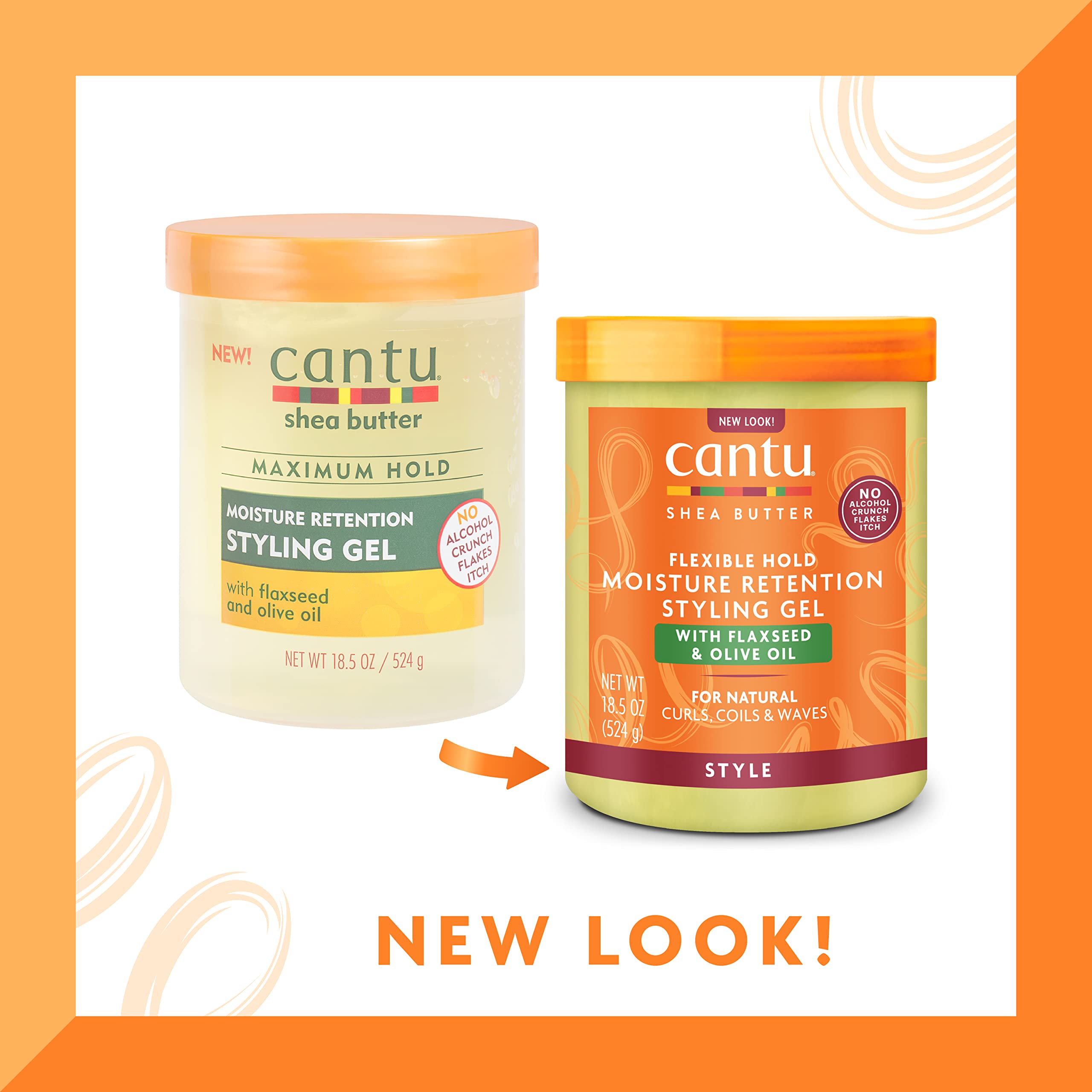 Cantu Moisture Retention Styling Gel With Flaxseed and Olive Oil Flexible Hold