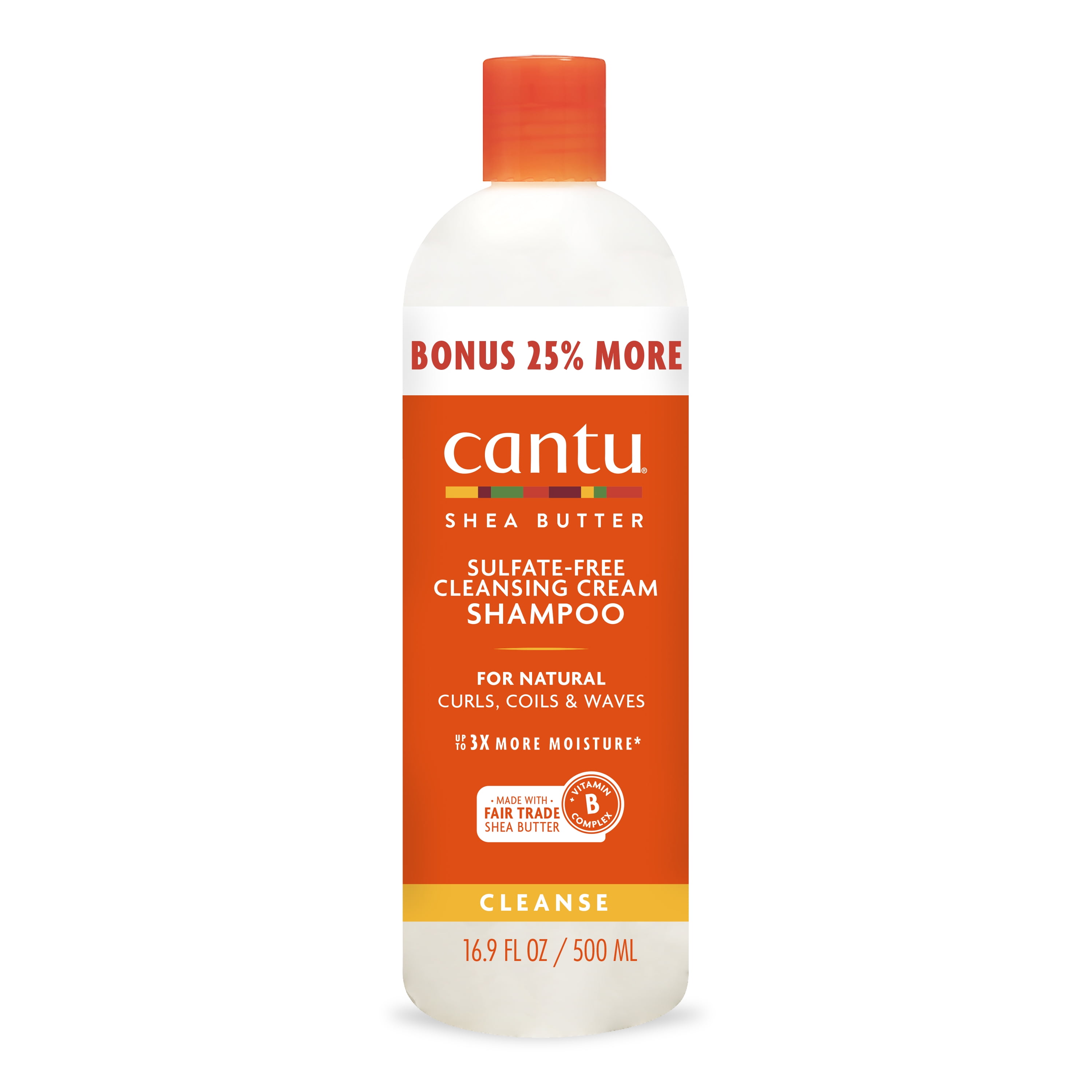 Cantu Sulfate Free Cleansing Cream Shampoo Bonus 16.9 Fl.oz.