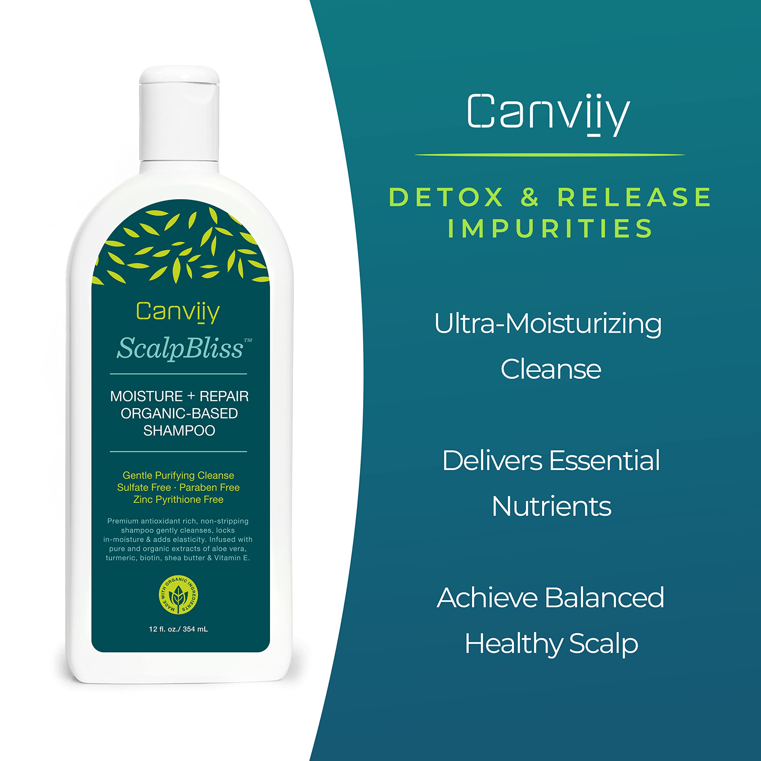 Canviiy Scalpbliss Moisture + Repair Organic Based Shampoo Moisturizing Gentle - Thumbnail 3