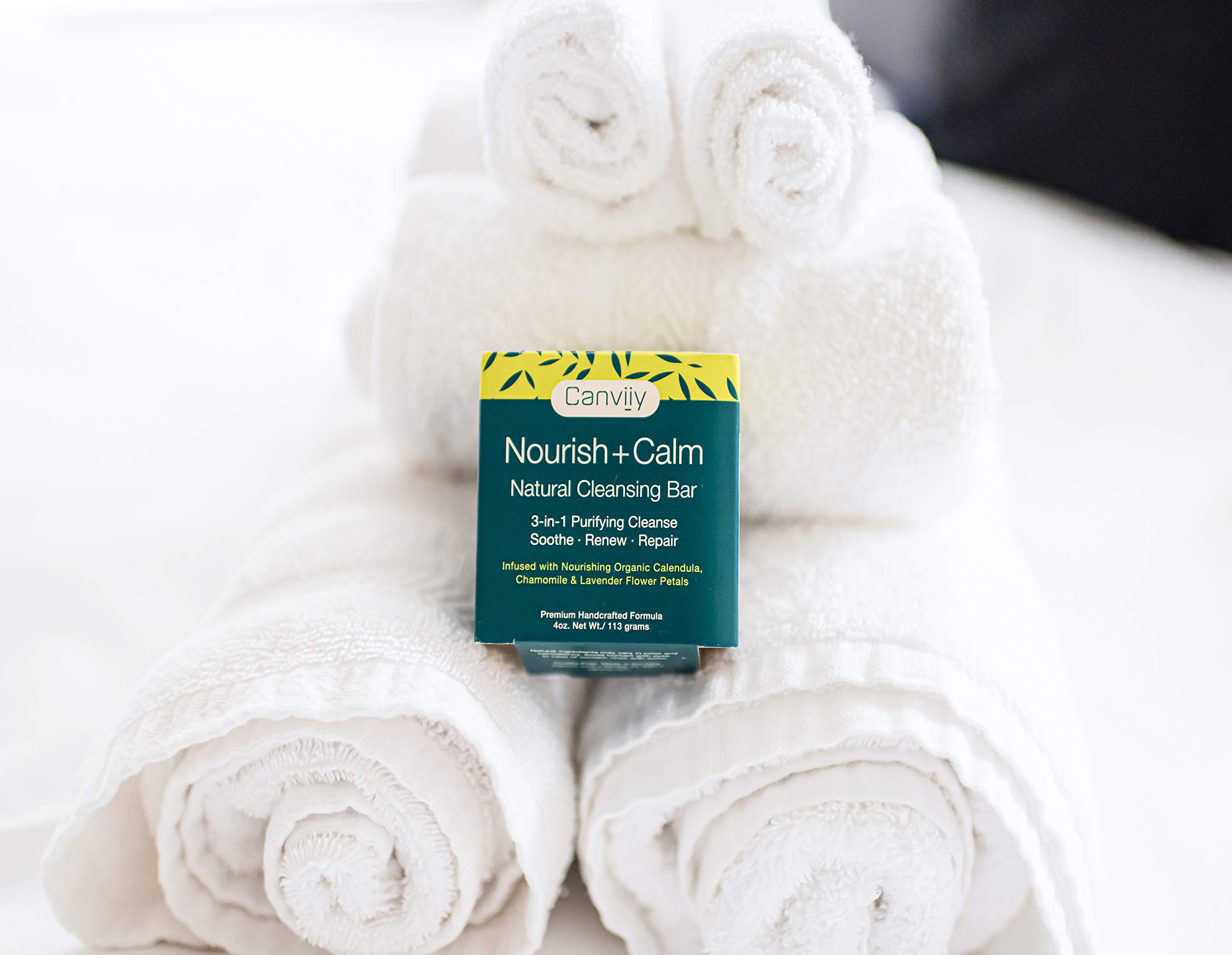 Canviiy 3 In 1 Purifying Nourish + Calm Natural Cleansing Bar Infused With