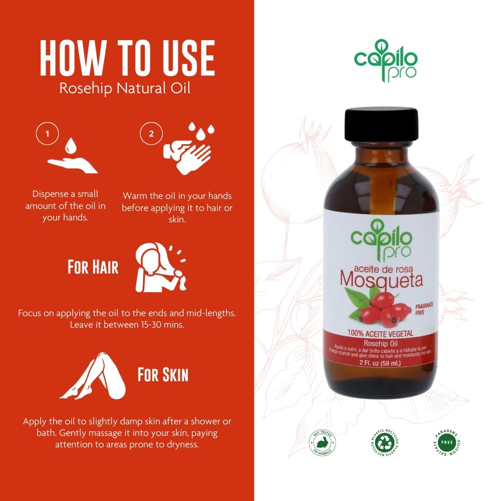 Capilo Pro Rose Hip Oil 2 oz - Thumbnail 3