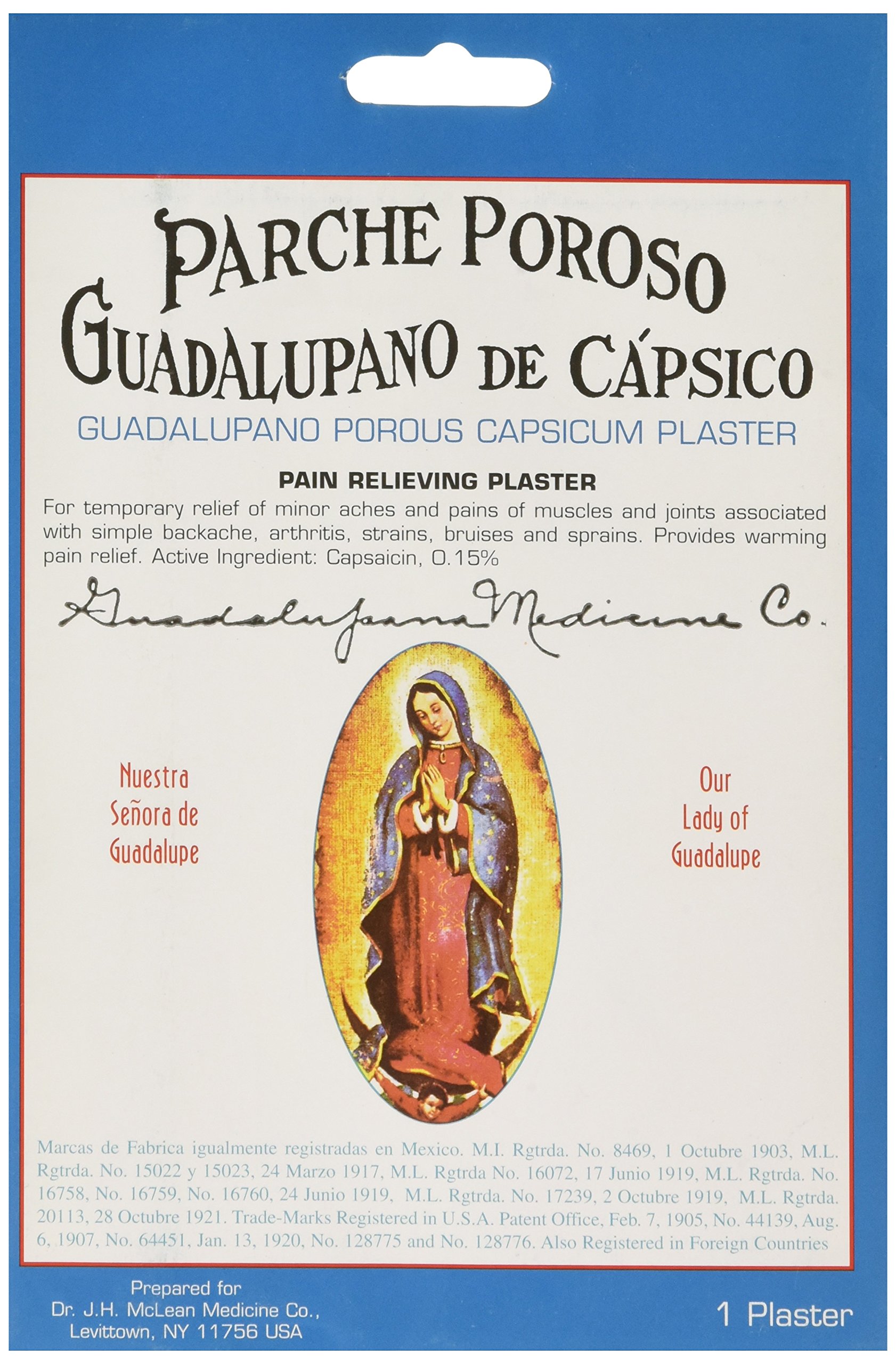 Guadalupano Porous Capsicum Medicated External Pain Relieving Plaster 4.5" X 7"