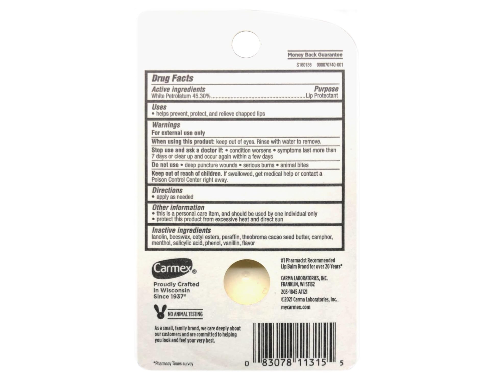 Carmex the Original Lip Balm . 25 oz - Thumbnail 2