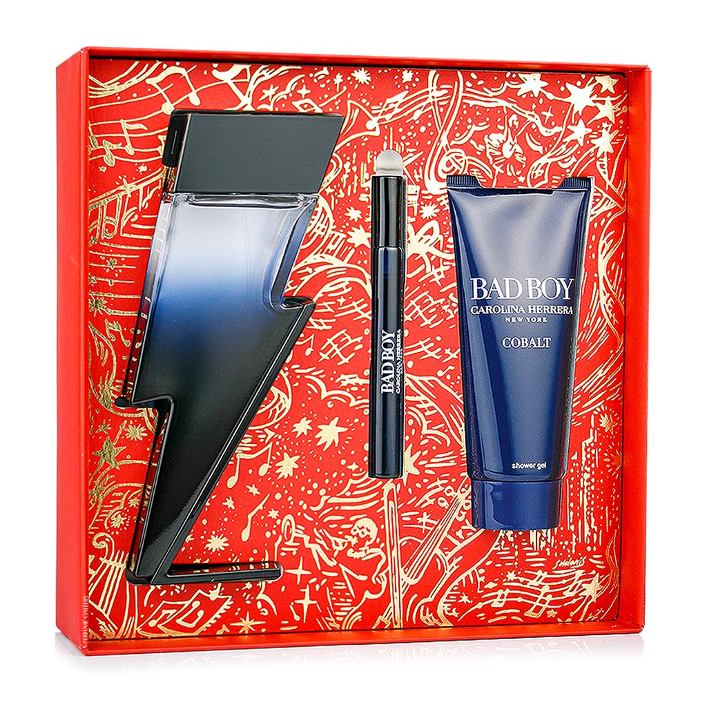 Carolina Herrera Bad Boy Cobalt 3 Piece Limited Edition For Men EDP 3.4 oz (Set) - Thumbnail 2