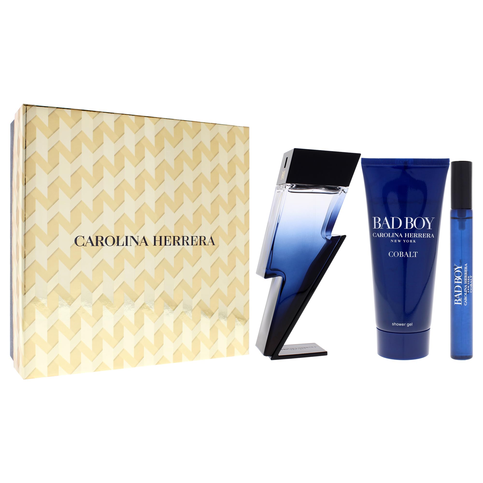 [Set] Carolina Ch Bad Boy Cobalt 3.4 M + 3.4 S/g+ New Spain 3pcs Bybox EDP 10 ml - Thumbnail 3