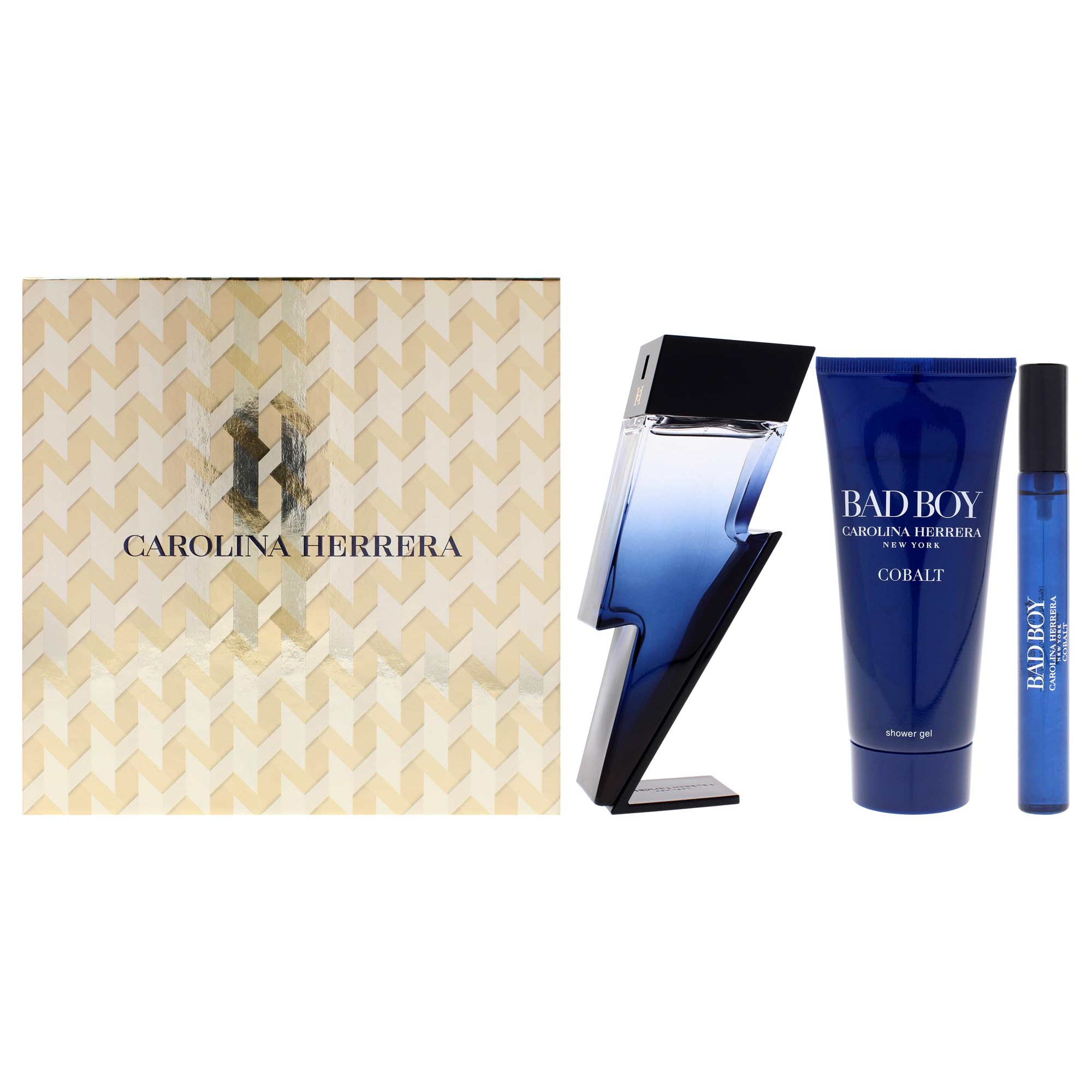 [Set] Carolina Ch Bad Boy Cobalt 3.4 M + 3.4 S/g+ New Spain 3pcs Bybox EDP 10 ml