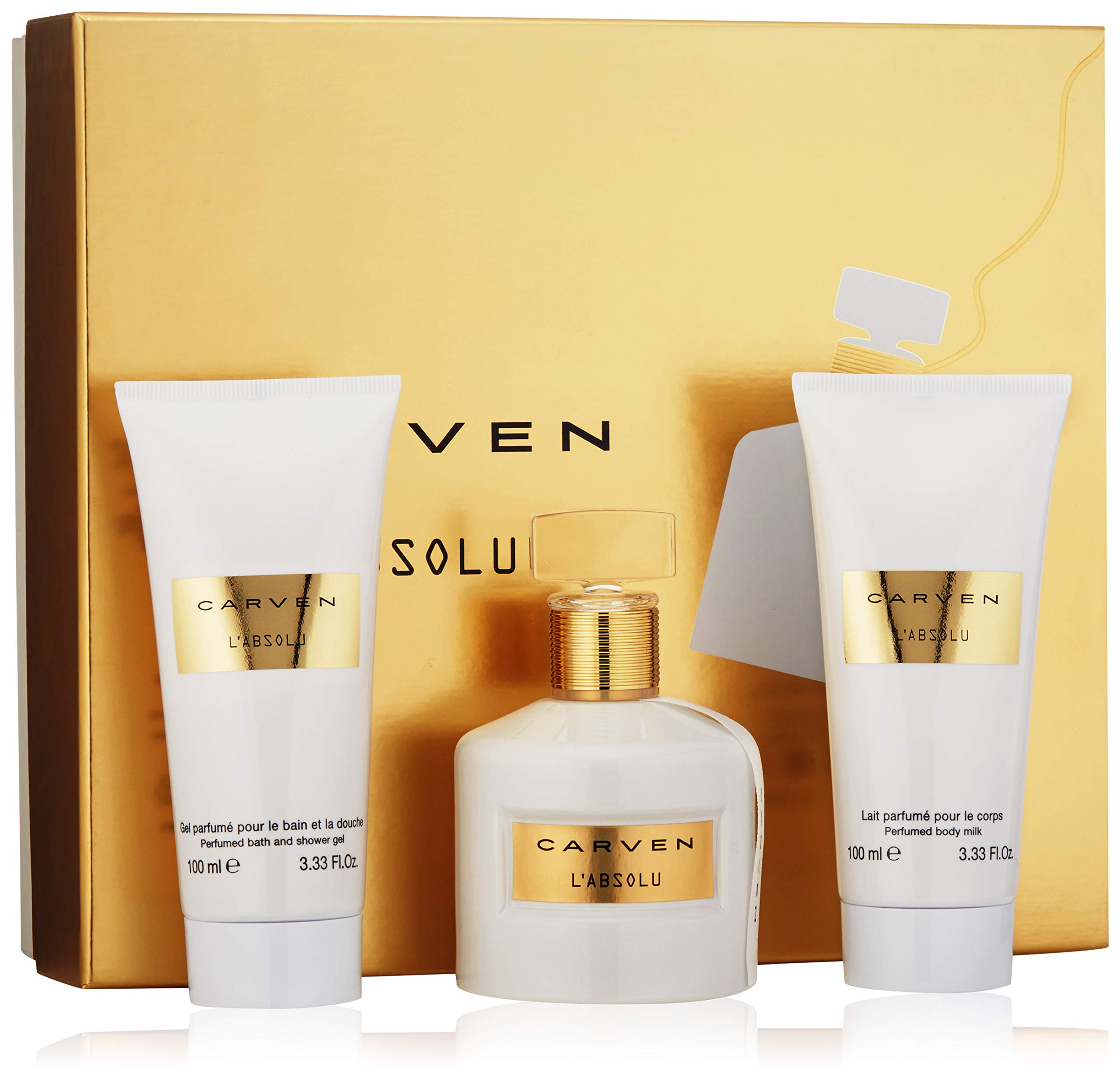 CARVEN L'ABSOLU(W)3PC SET(3.3oz EDP, 3.3oz Body Milk, 3.3oz Bath & Shower Gel)(LI)