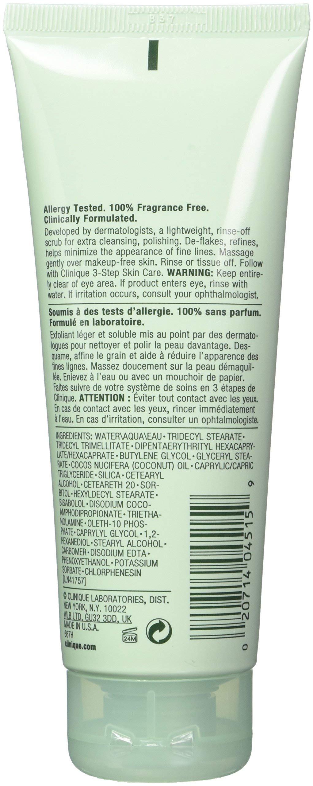 Clinique 7 Day Daily Gentle Face Exfoliator Lightweight Scrub Cream for All