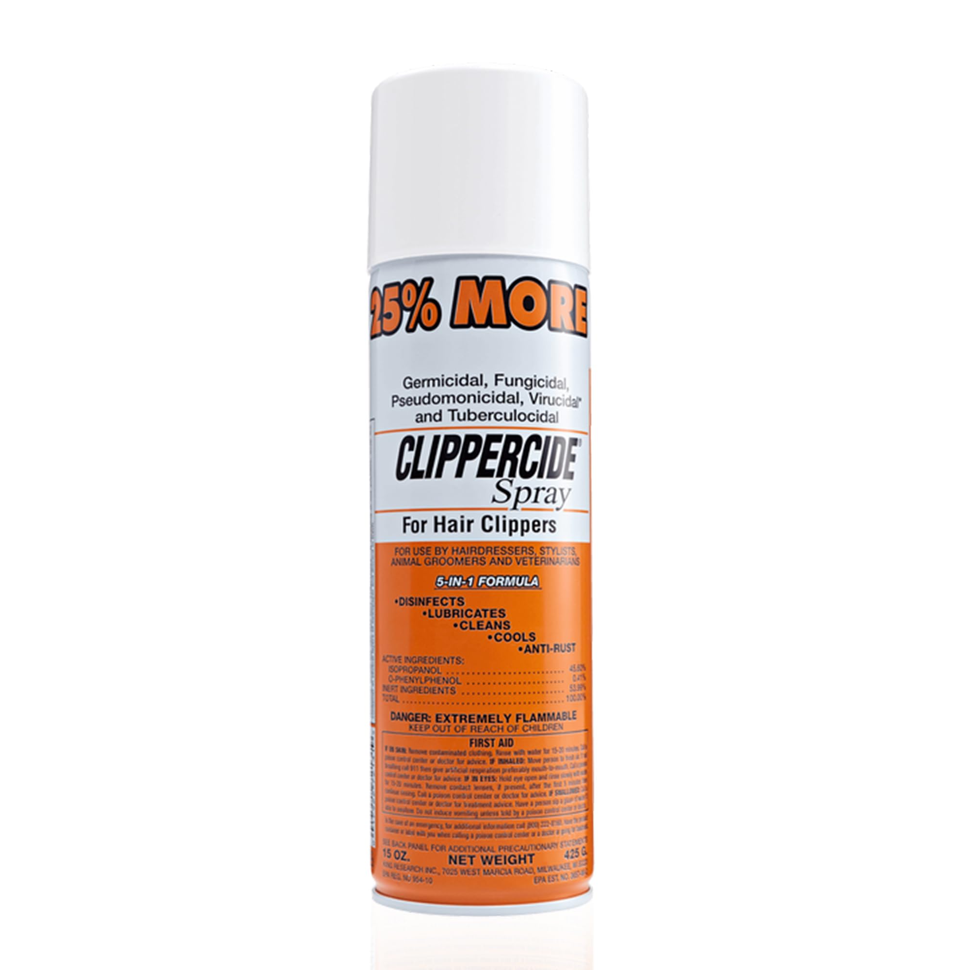 Clippercide 5 In 1 Clipper Disinfectant 1 Pack | Cleans Lubricates Cools
