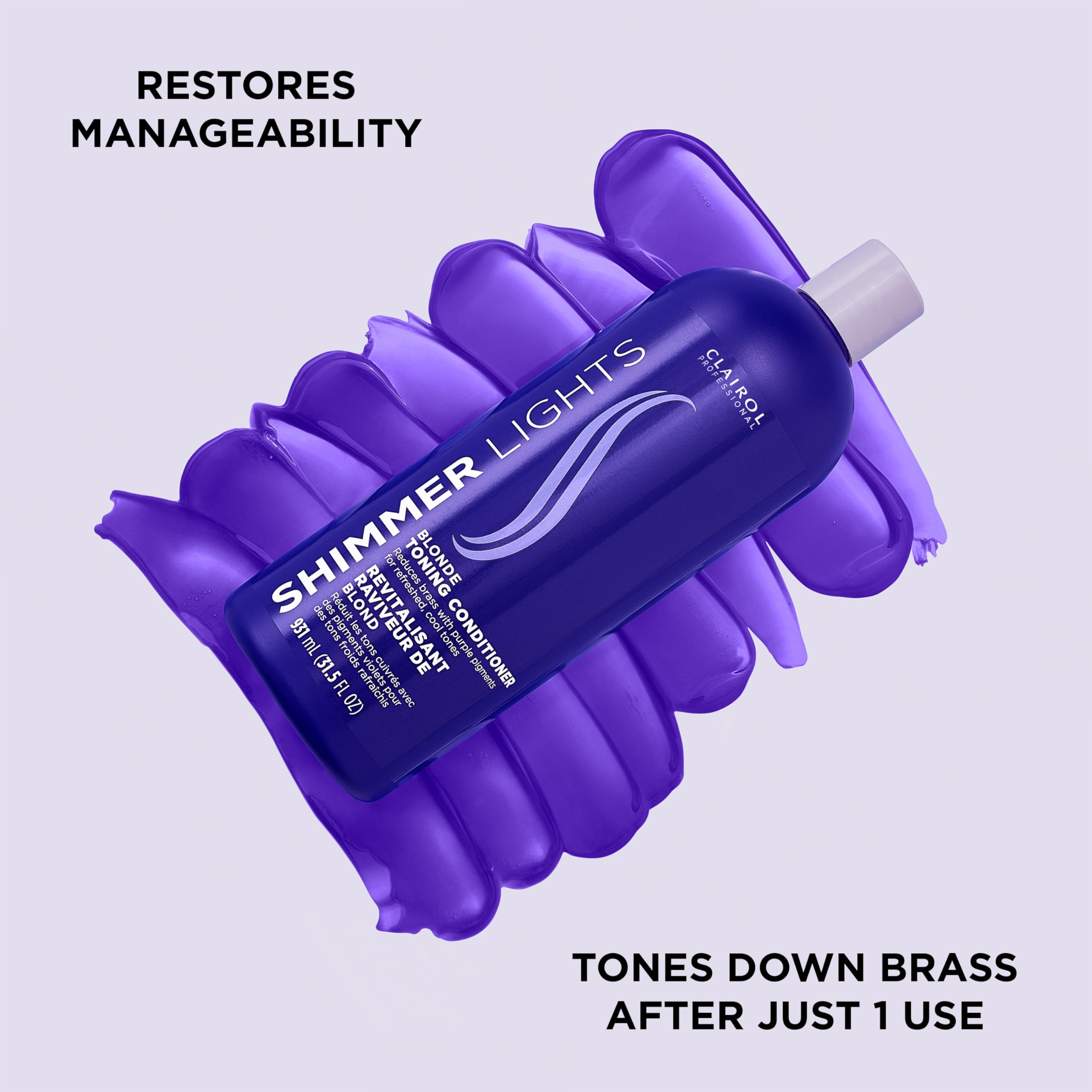 Clairol Professional Shimmer Lights Purple Conditioner 31.5 Fl. Oz Neutralizes - Thumbnail 2