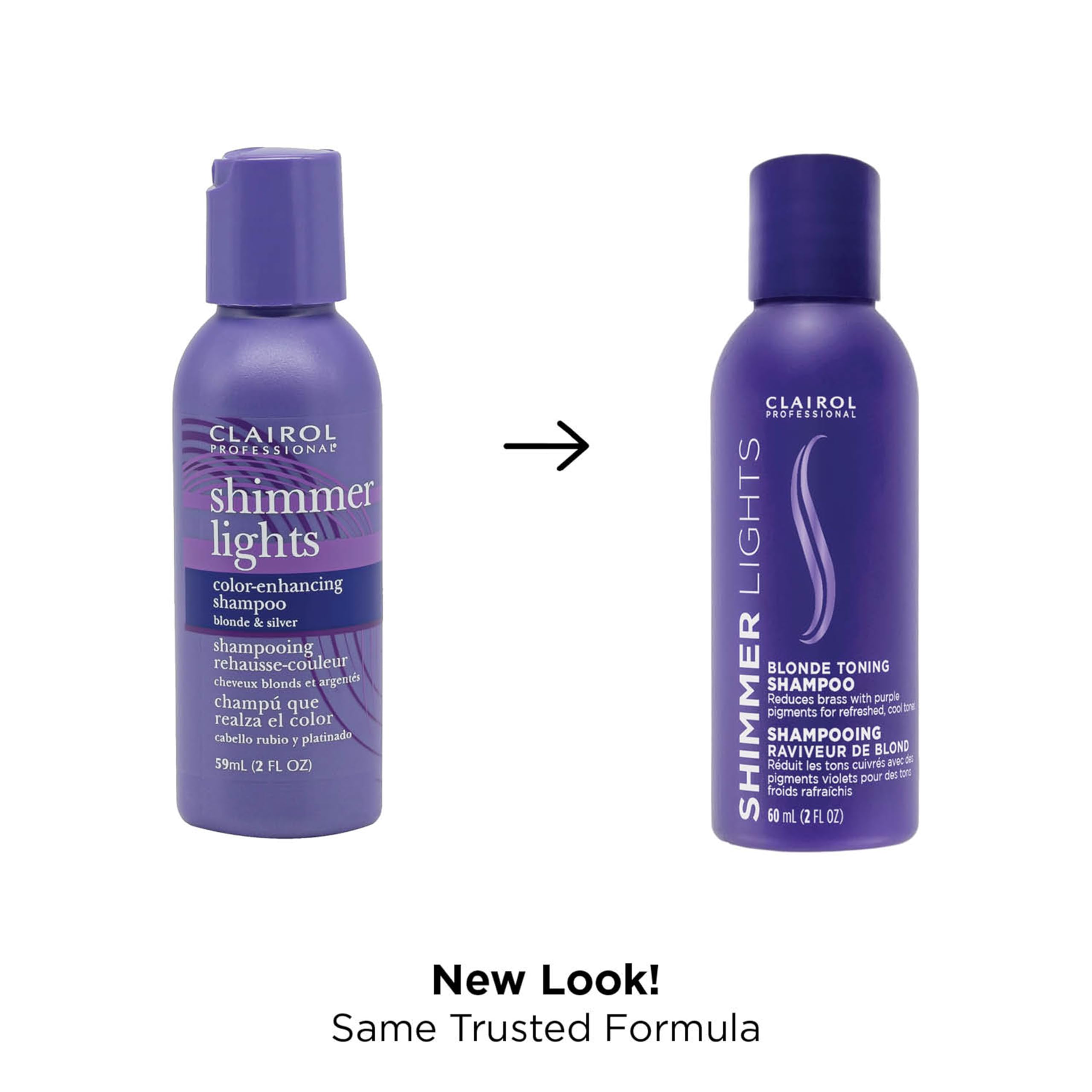 Clairol Professional Shimmer Lights Purple Shampoo 2 Fl. Oz Neutralizes Brass