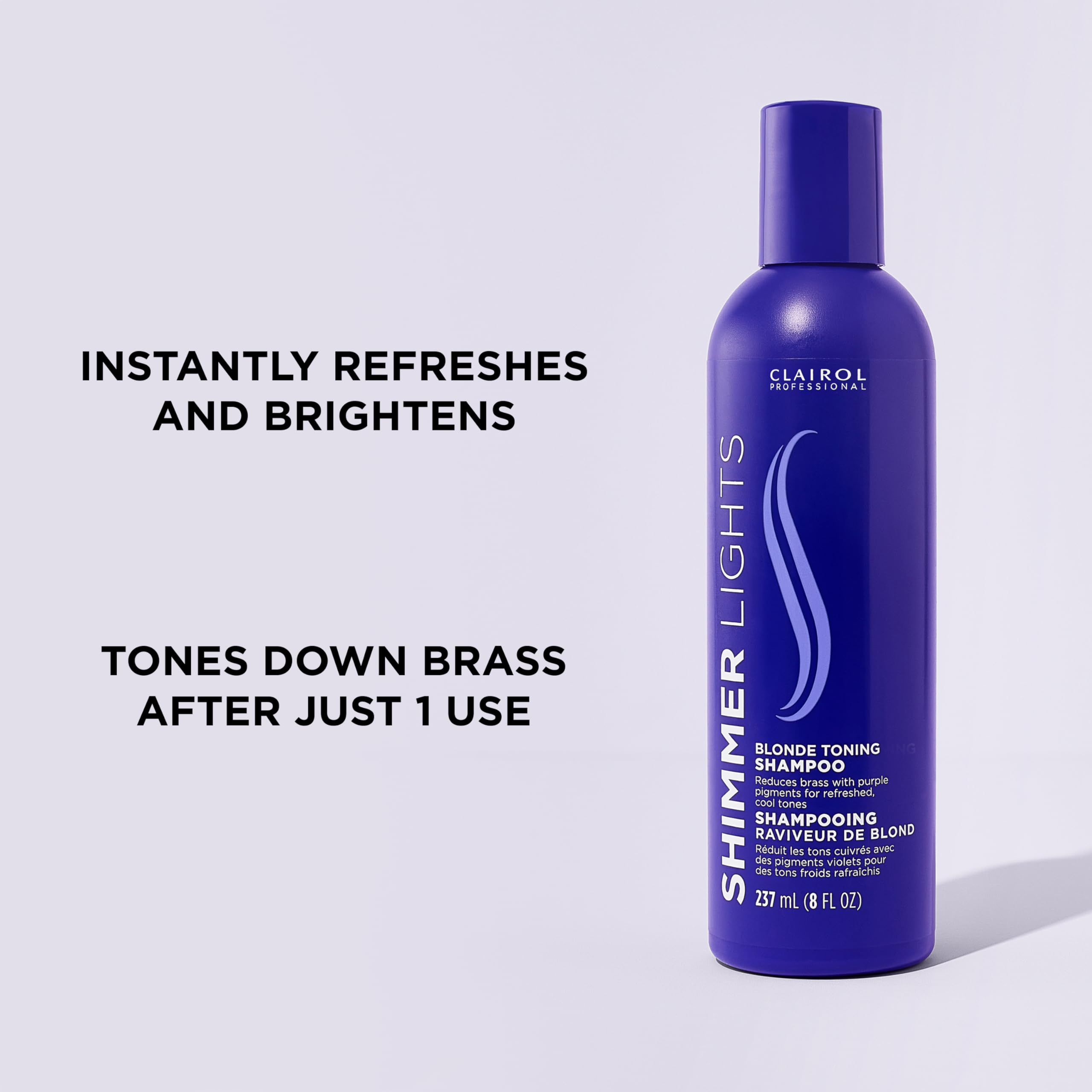 Clairol Professional Shimmer Lights Purple Shampoo 8 Fl. Oz | Neutralizes Brass - Thumbnail 2