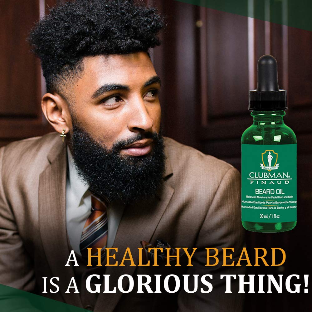 Clubman Pinaud Beard Oil Balanced Moisture for Facial Hair Skin Softens - Thumbnail 2