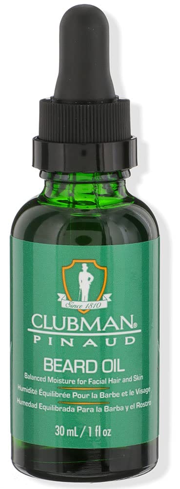 Clubman Pinaud Beard Oil Balanced Moisture for Facial Hair Skin Softens