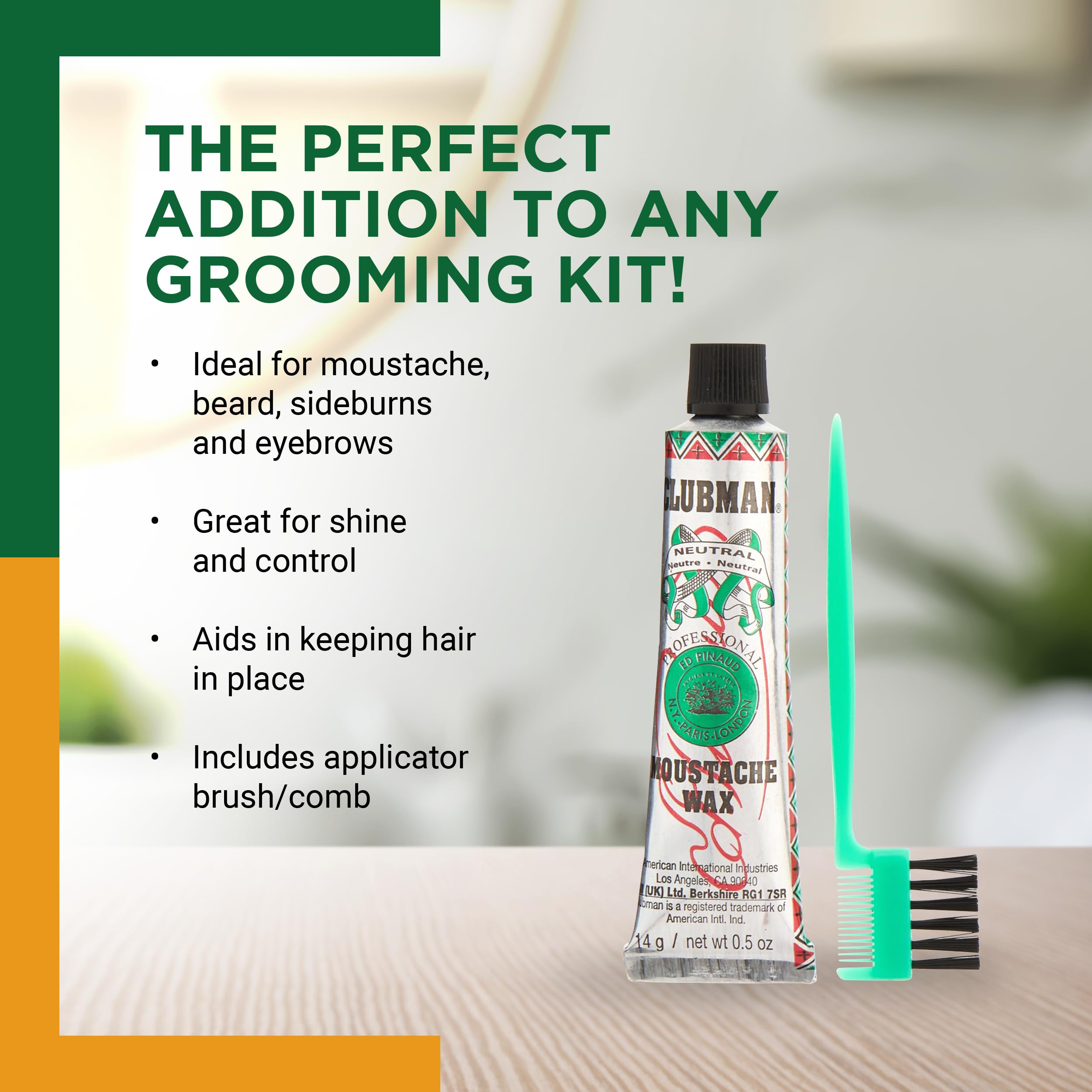 Clubman Moustache Wax Mustache Wax Strong Hold Neutral Color Includes Styling - Thumbnail 3