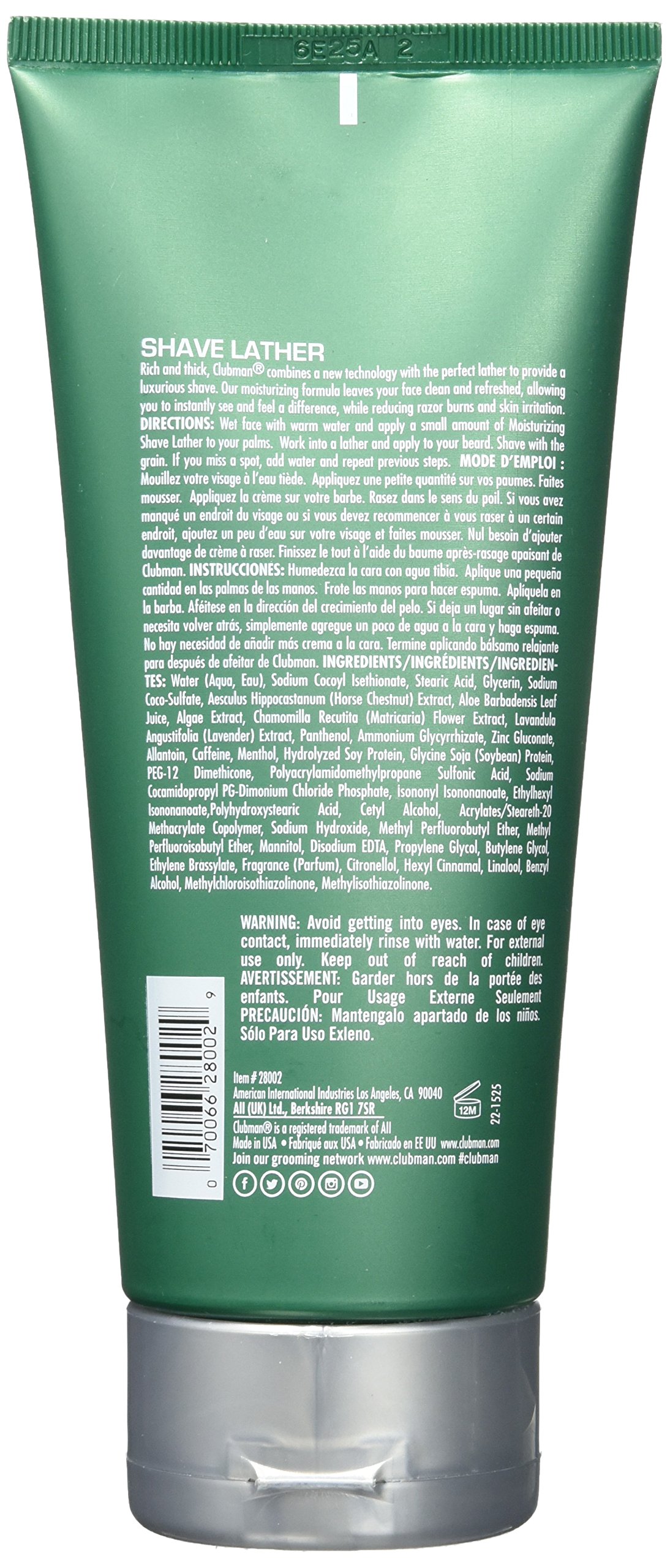 Clubman Pinaud Shaving Cream Rich Creamy Lather for Smooth Shave Men’s Shaving